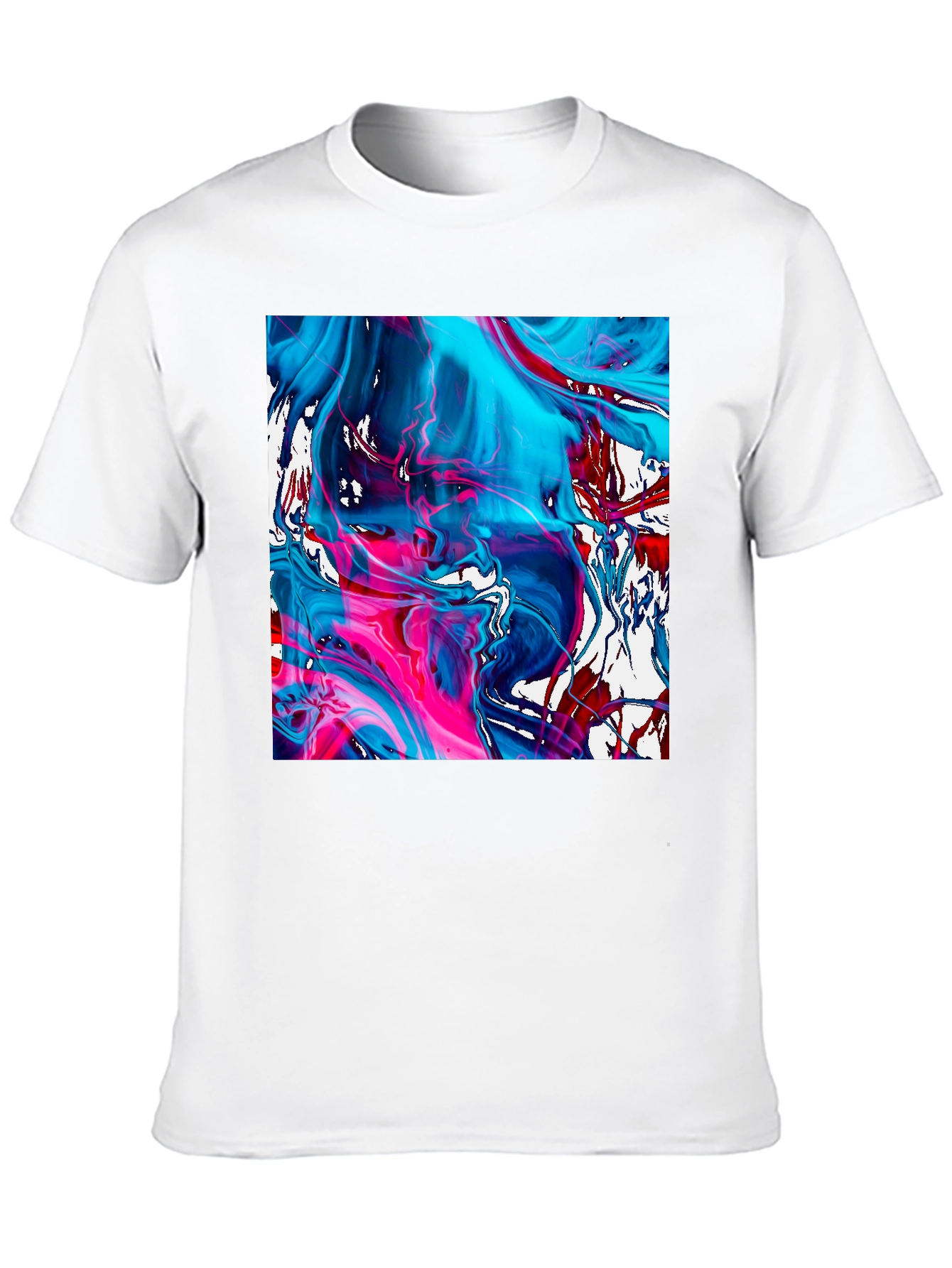 Abstract Art Graphic Tee - Mens Black Cotton T-Shirt