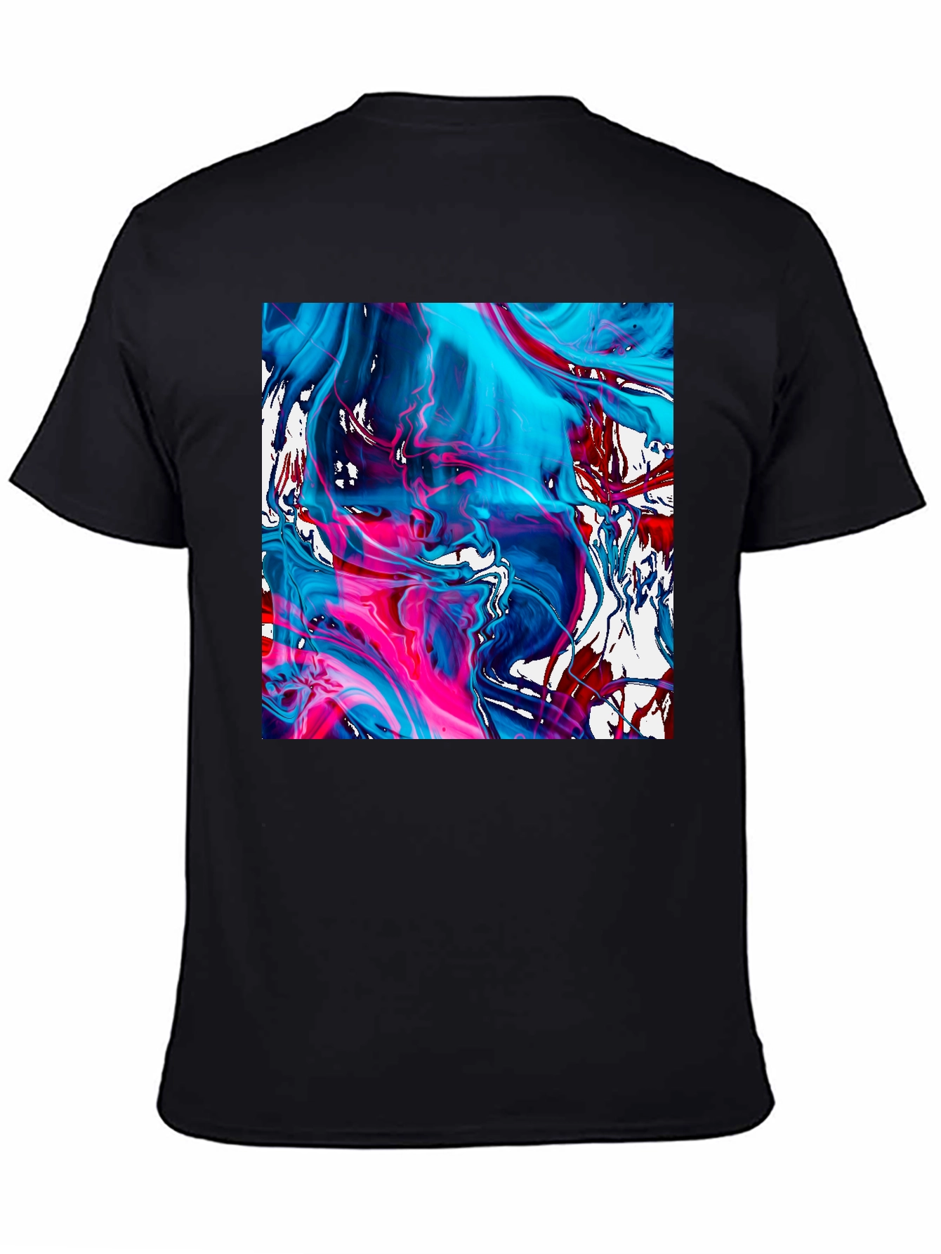 Abstract Art Graphic Tee - Mens Black Cotton T-Shirt