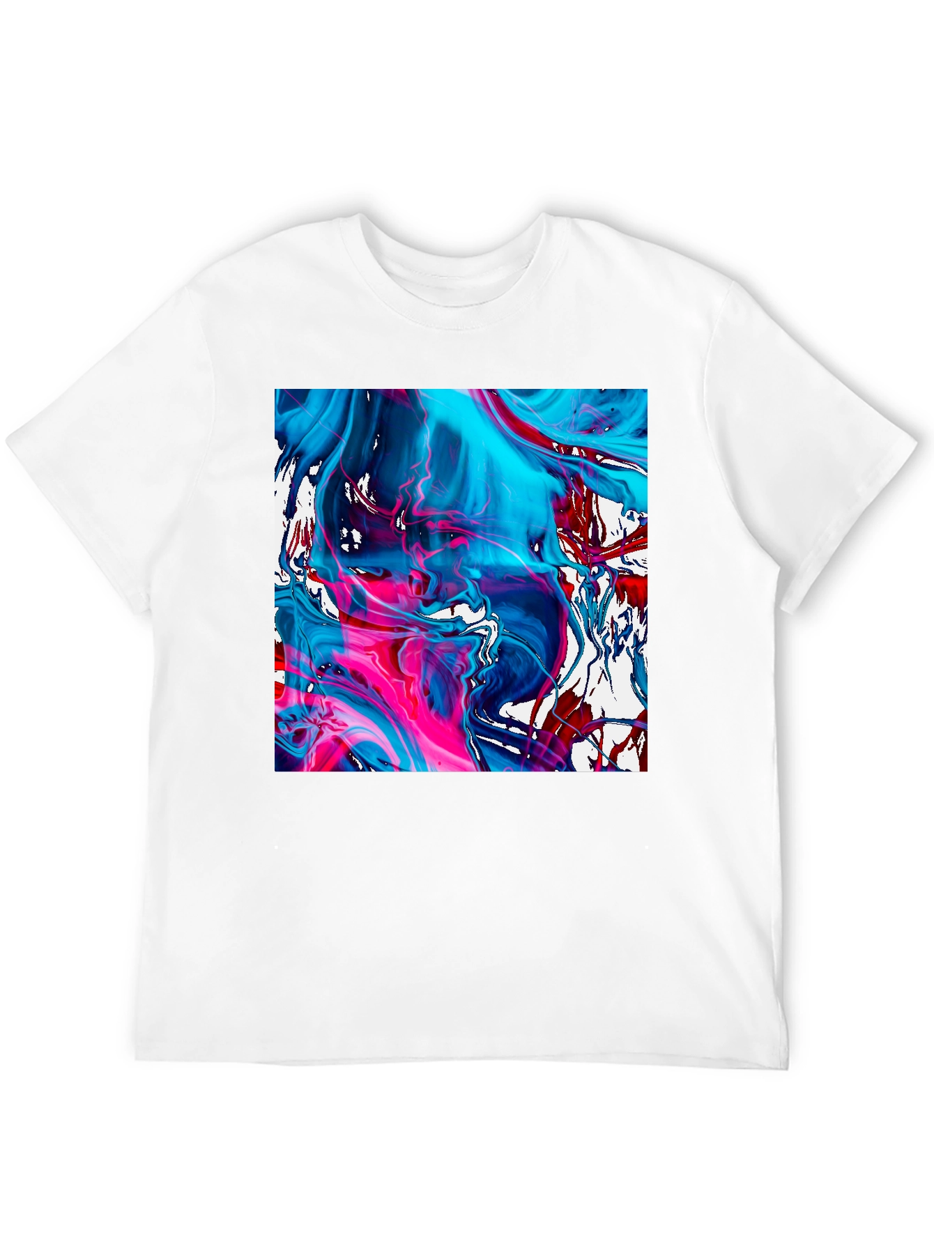 Abstract Art Graphic Tee - Mens Black Cotton T-Shirt
