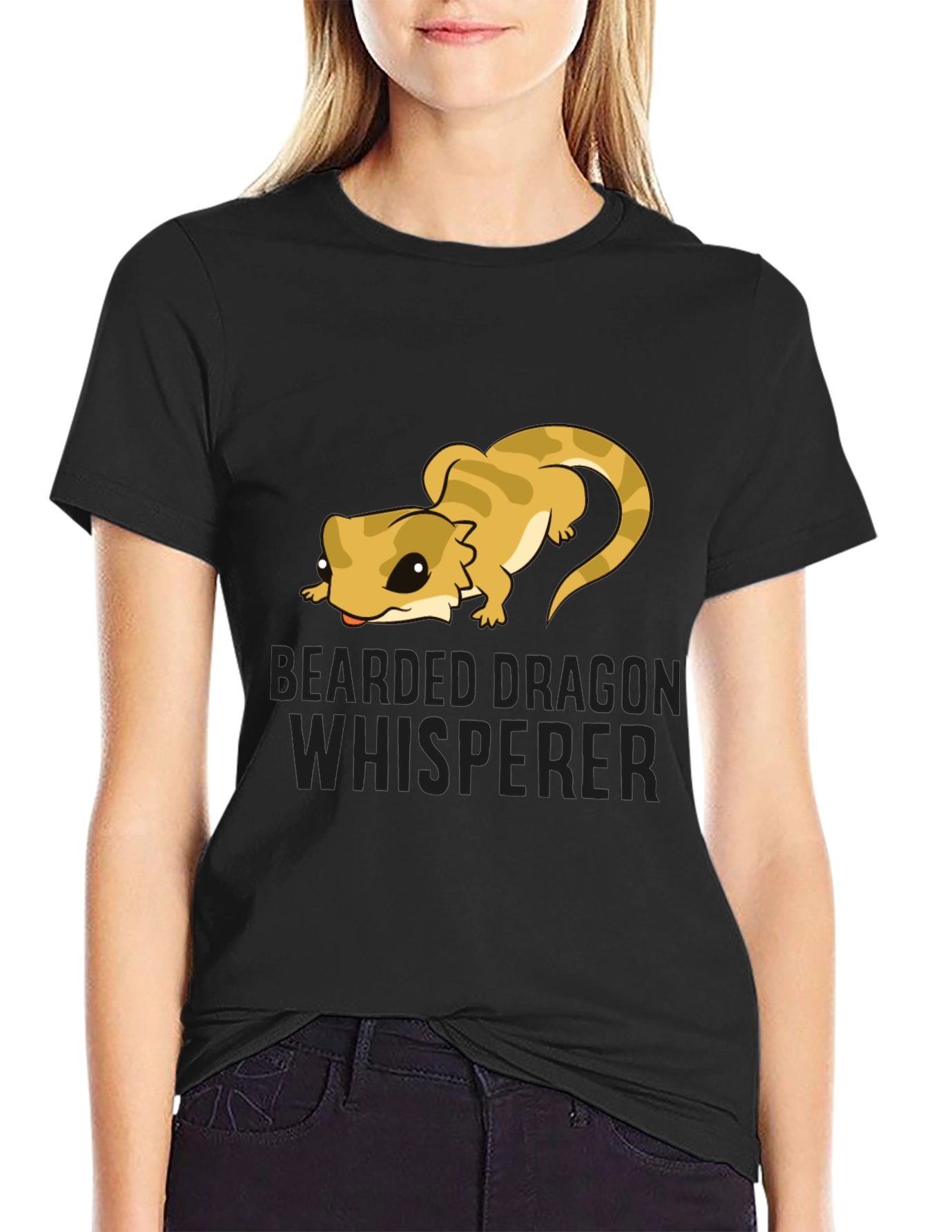 Bearded Dragon Whisperer Black T-Shirt