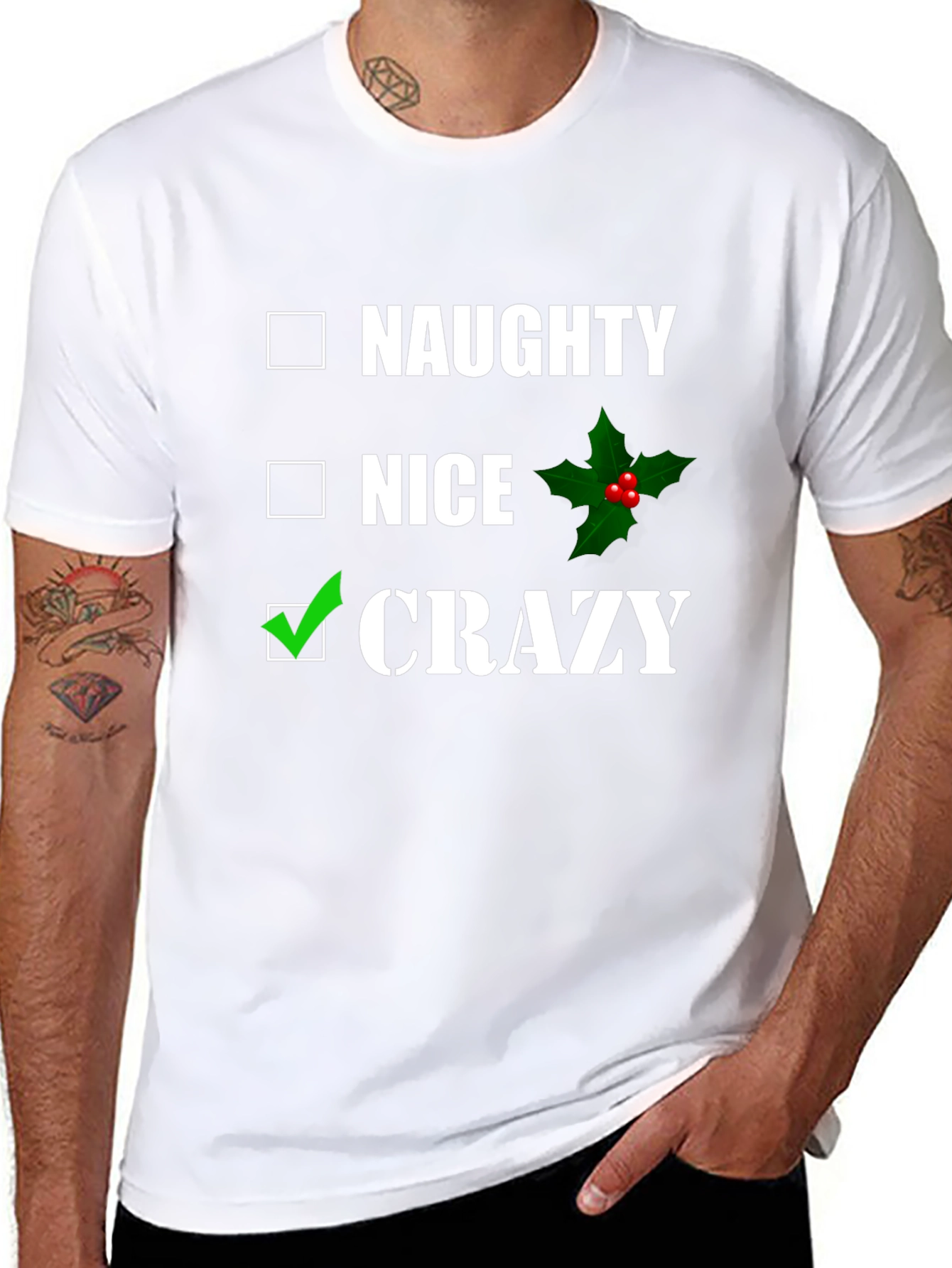Naughty Nice Crazy T-Shirt - Funny Holiday Tee