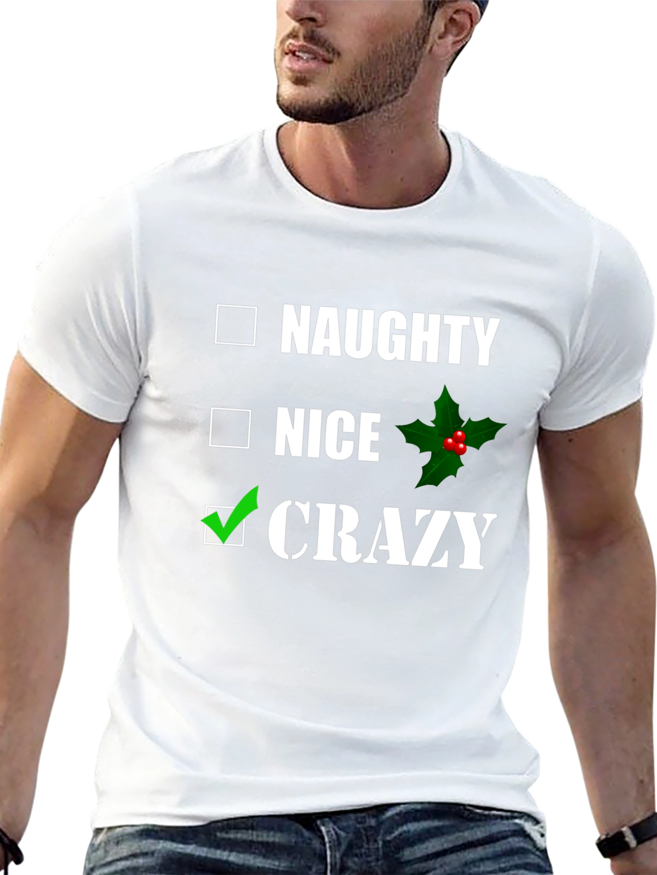 Naughty Nice Crazy T-Shirt - Funny Holiday Tee