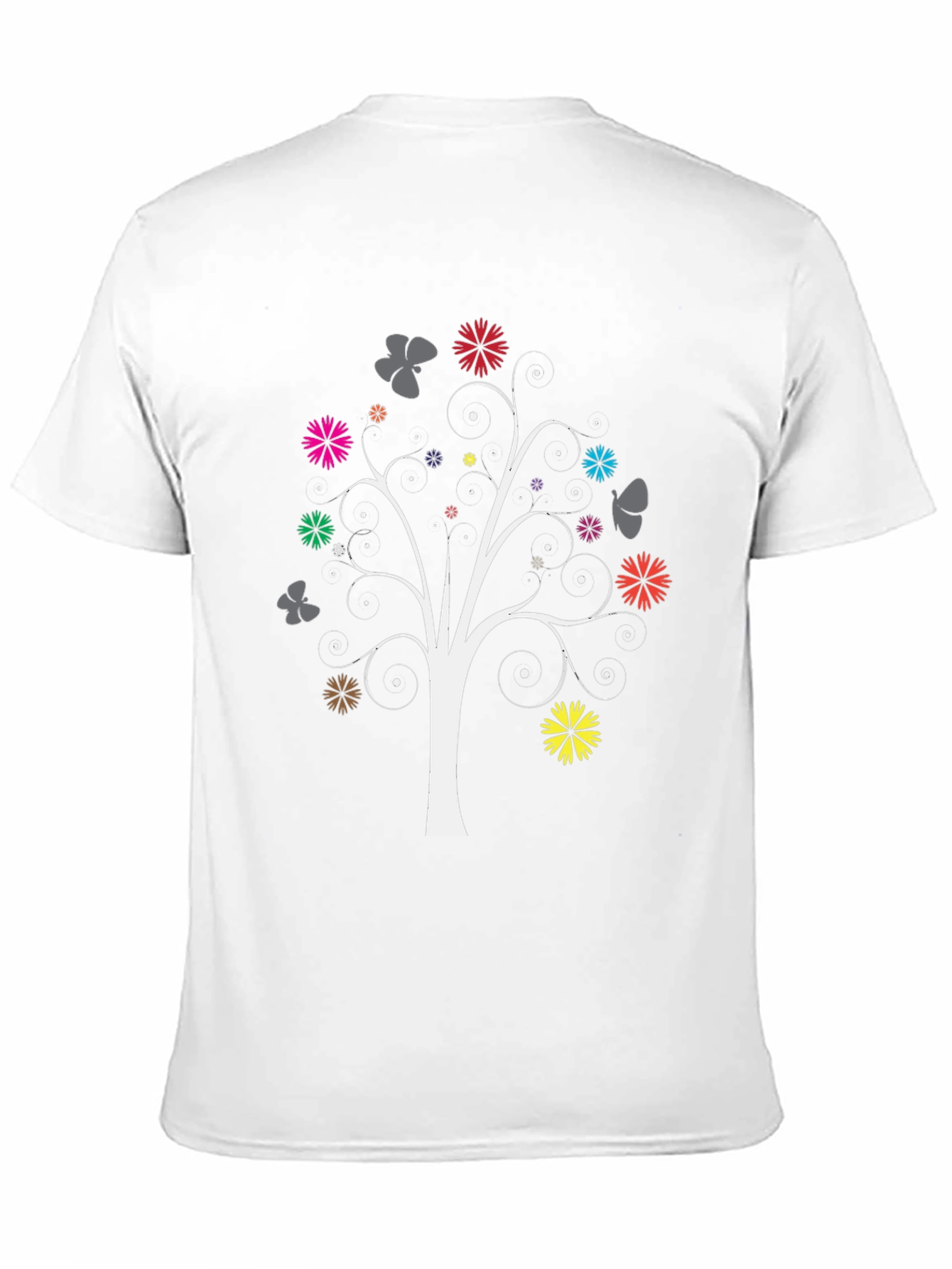 Floral Tree Graphic Tee - Black Cotton Blend