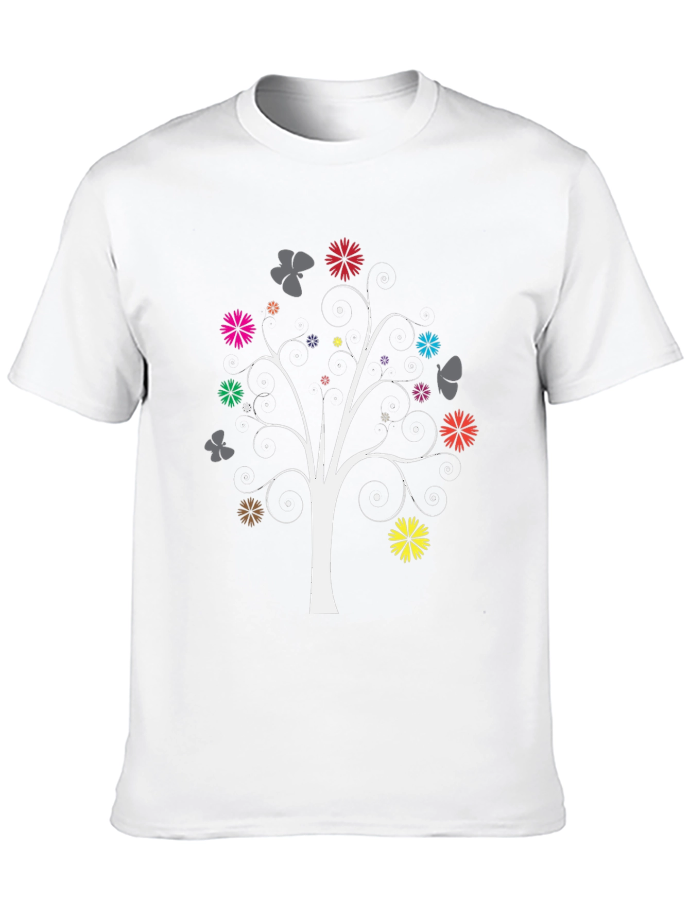Floral Tree Graphic Tee - Black Cotton Blend