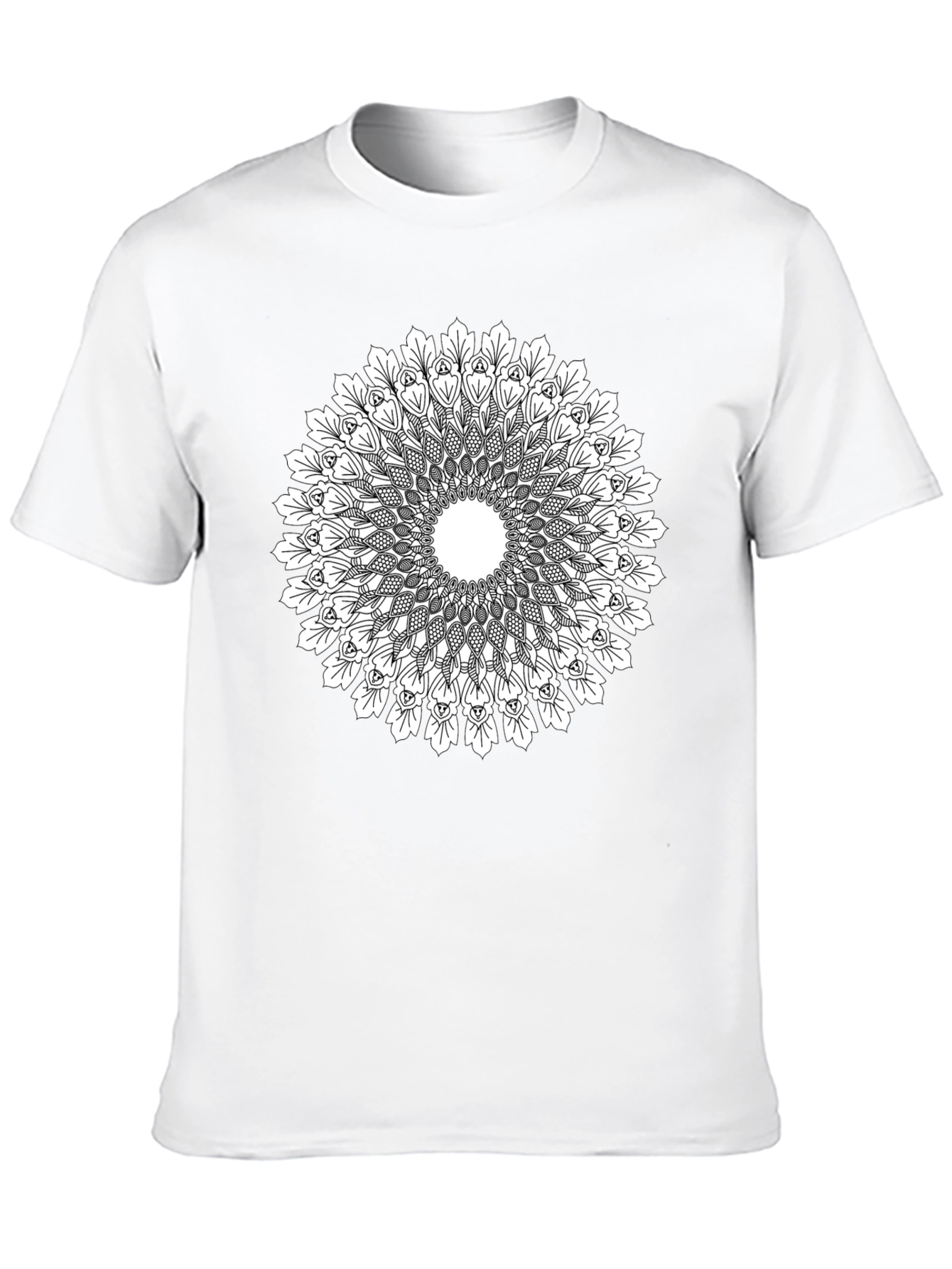 Mandala Print Black T-Shirt