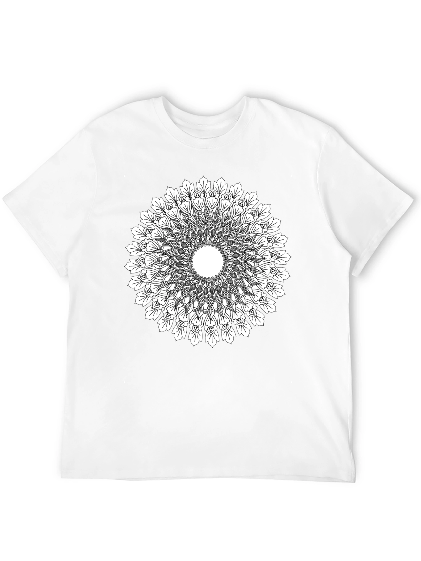Mandala Print Black T-Shirt