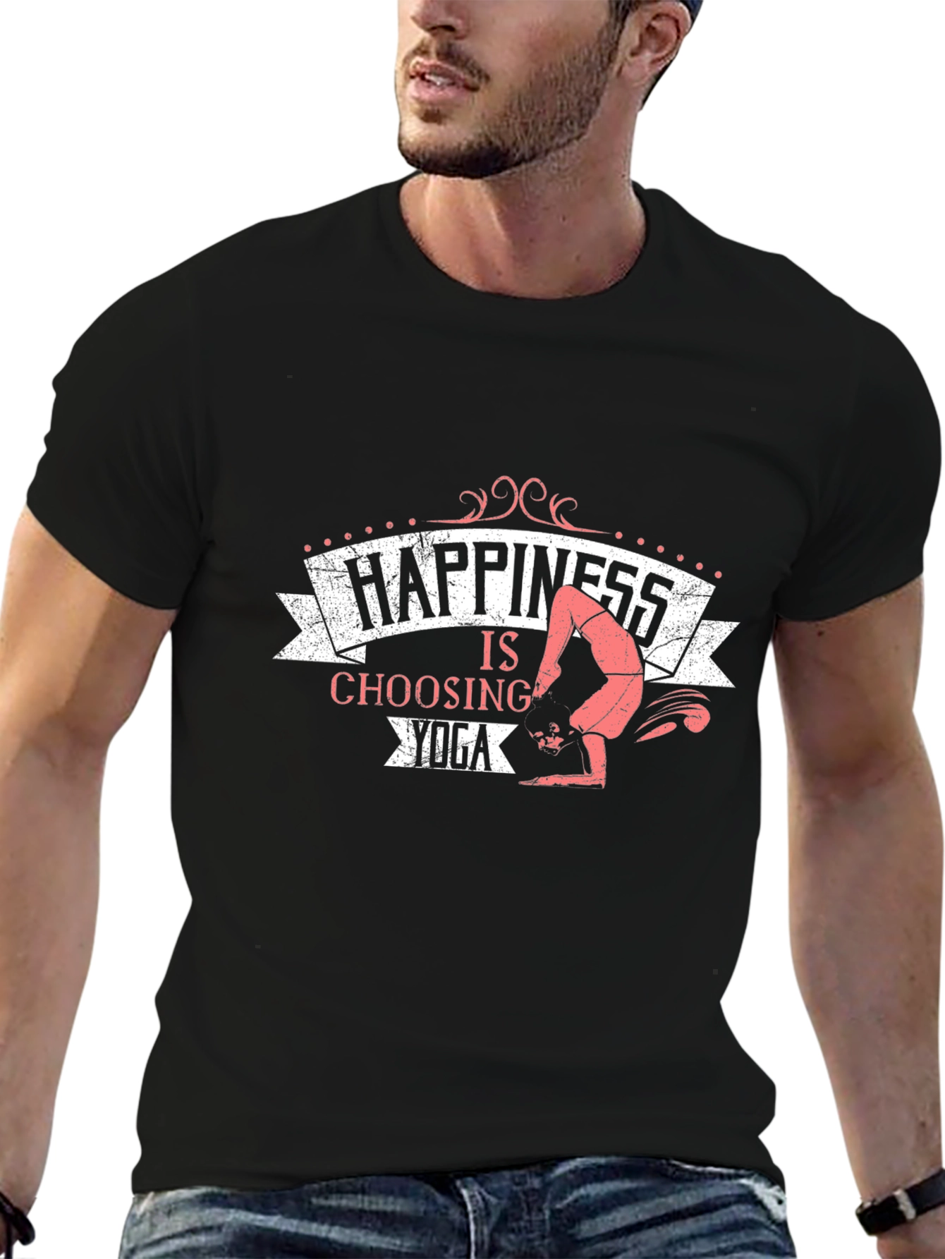 Happiness is Choosing Yoga Black Graphic Tee
