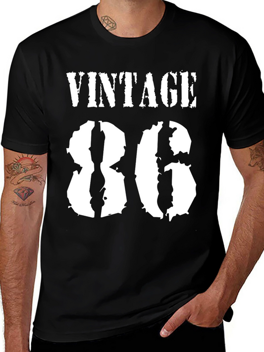 Vintage 86 Graphic Tee - Classic Black T-Shirt