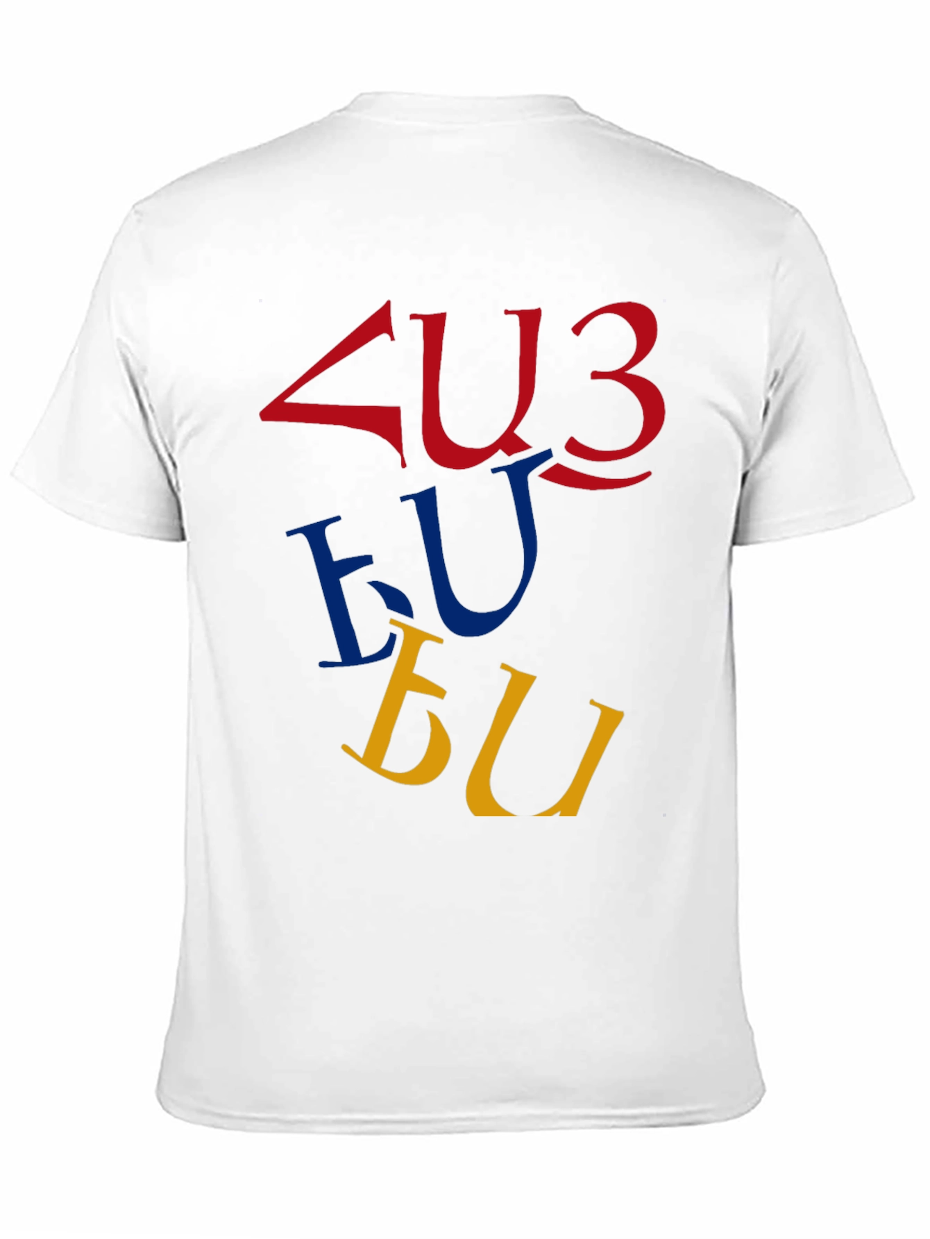 Armenian Alphabet Graphic T-Shirt - Casual Crew Neck Top