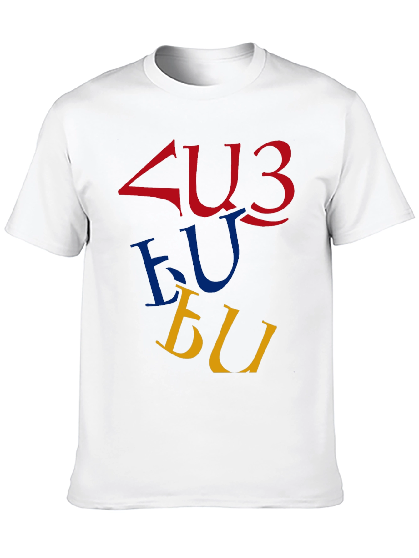 Armenian Alphabet Graphic T-Shirt - Casual Crew Neck Top