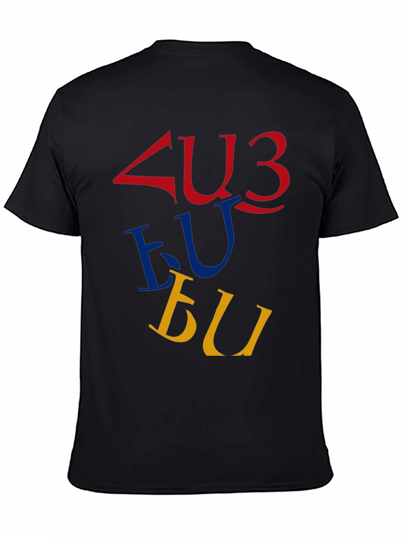 Armenian Alphabet Graphic T-Shirt - Casual Crew Neck Top