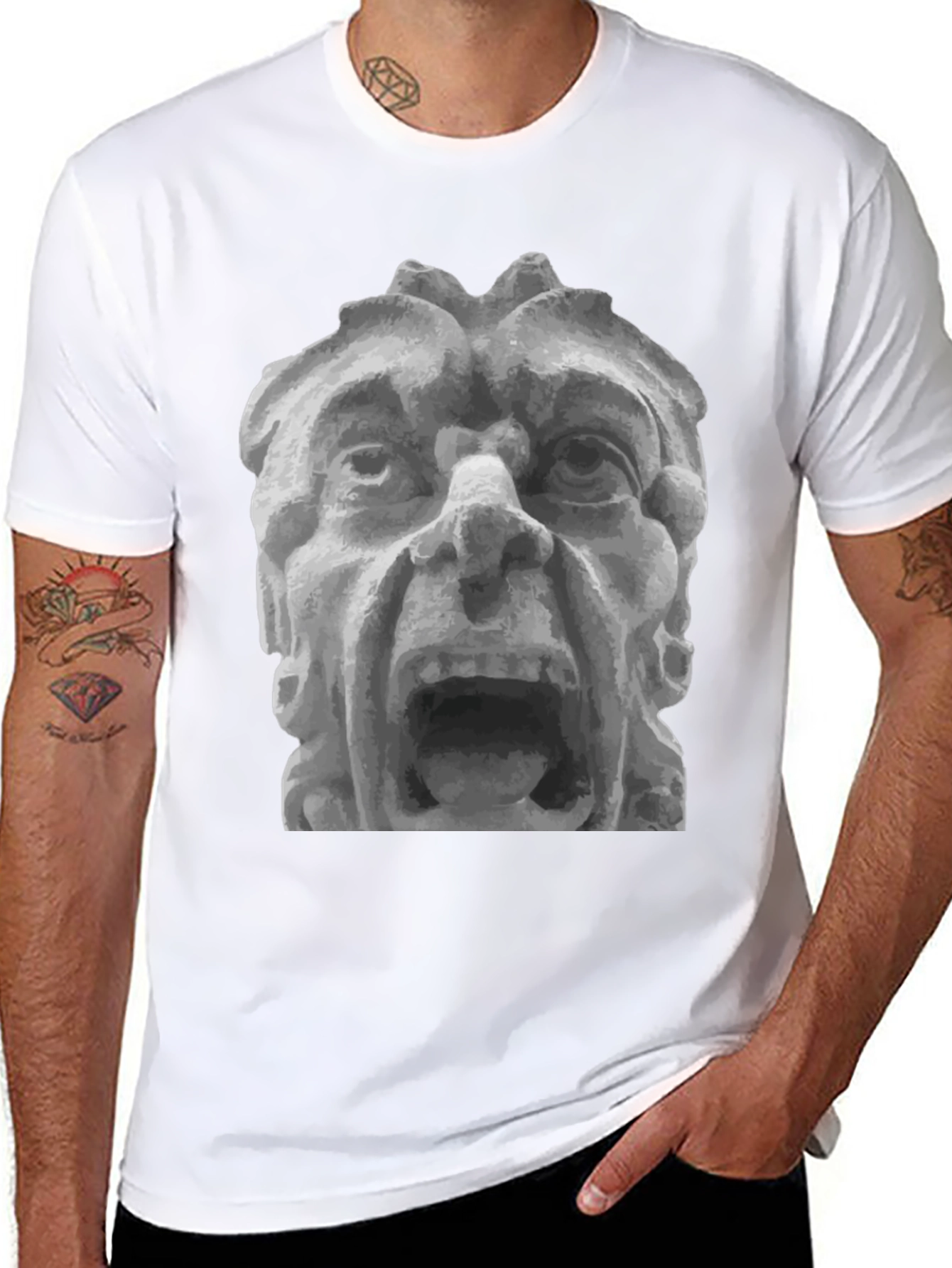 Stone Gargoyle Graphic T-Shirt