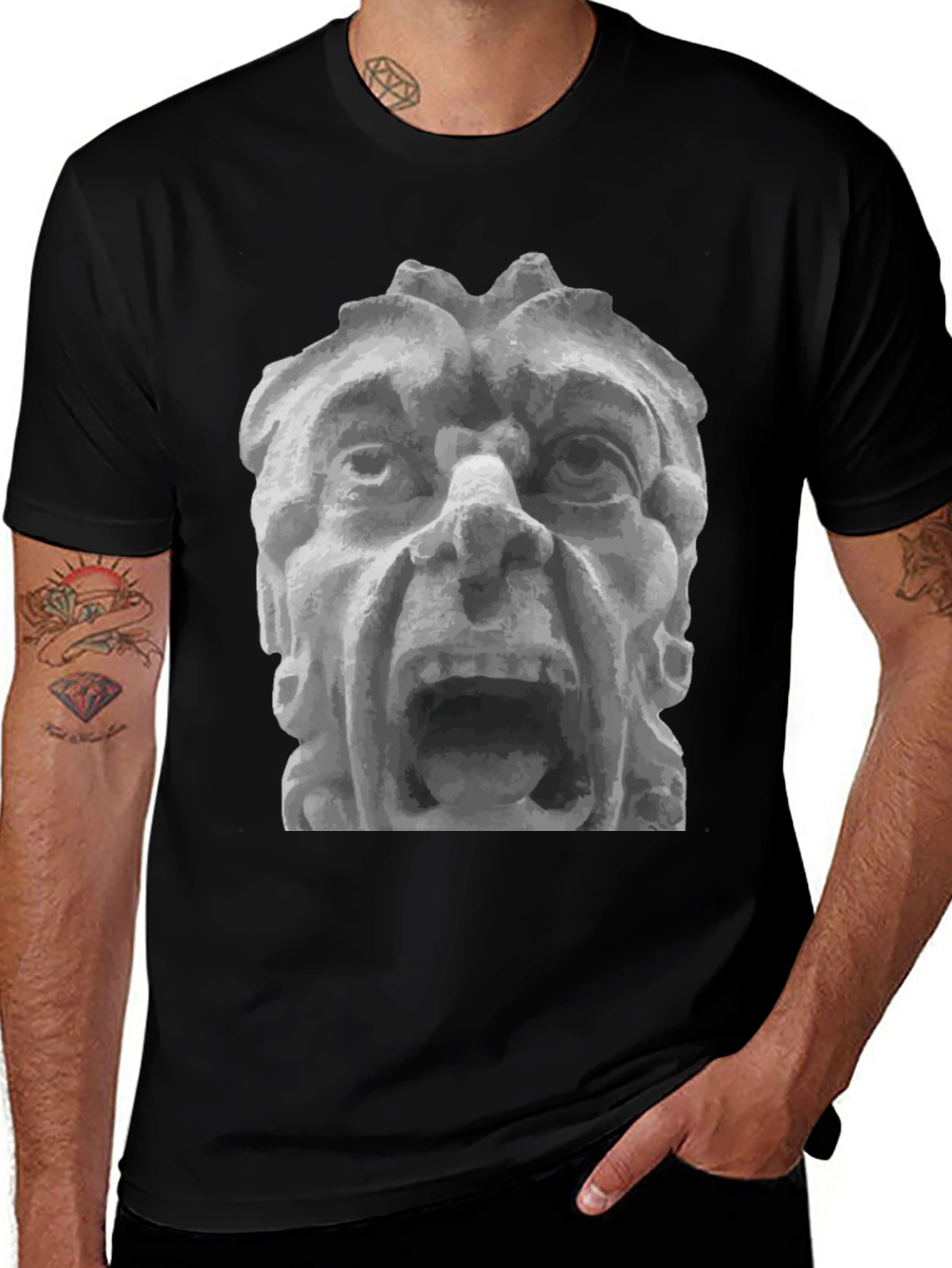 Stone Gargoyle Graphic T-Shirt