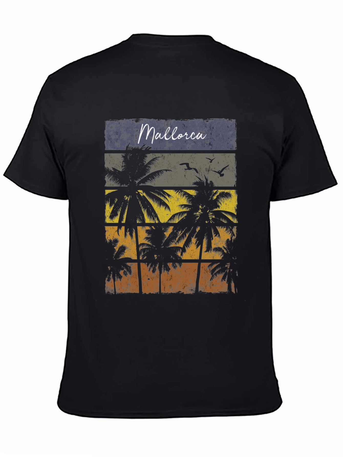 Mallorca Palms T-Shirt - Retro Sunset Design