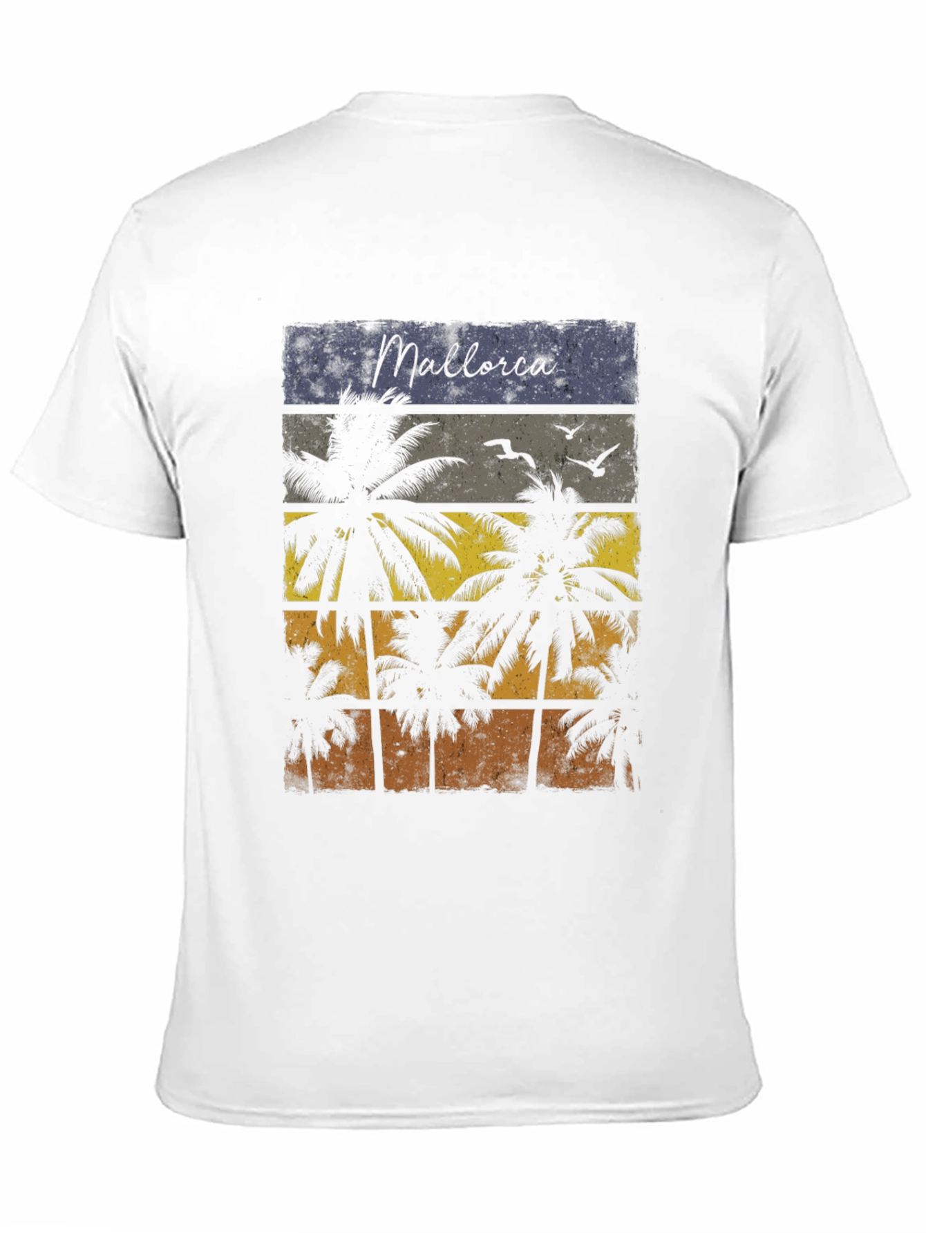 Mallorca Palms T-Shirt - Retro Sunset Design