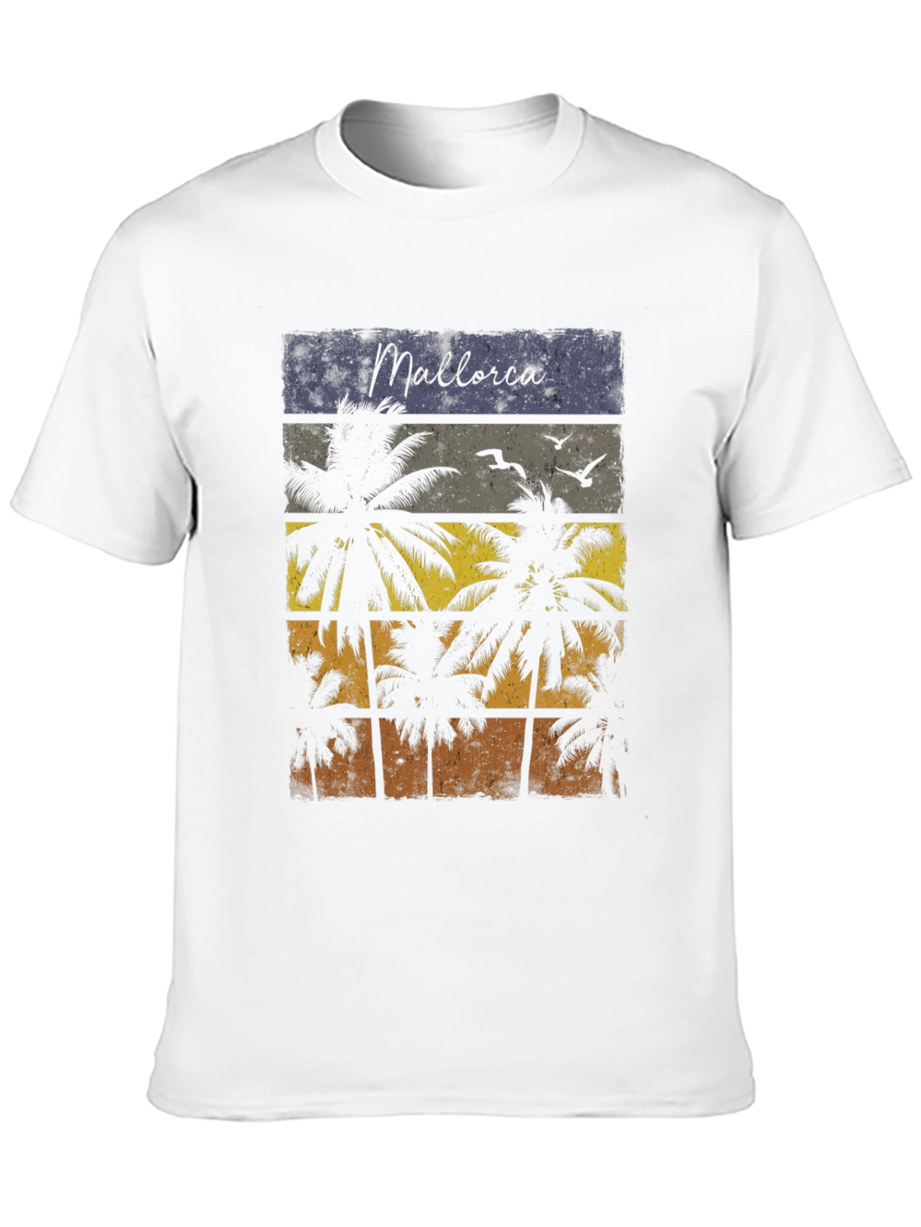 Mallorca Palms T-Shirt - Retro Sunset Design