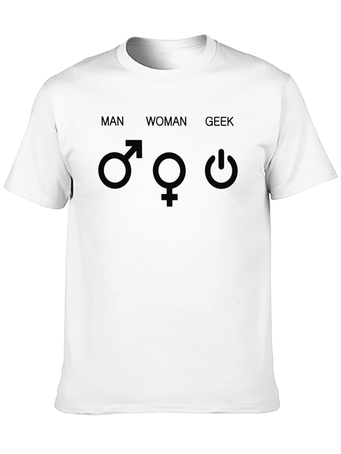 Man Woman Geek T-Shirt: Humorous Gender Tech Apparel