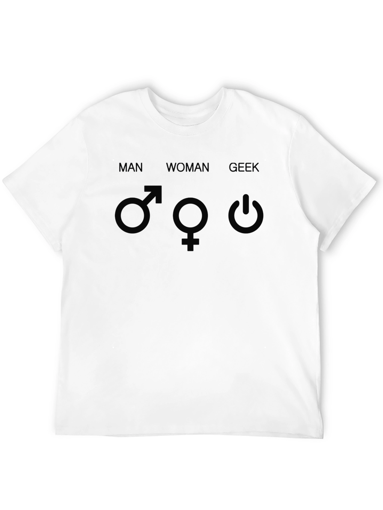 Man Woman Geek T-Shirt: Humorous Gender Tech Apparel