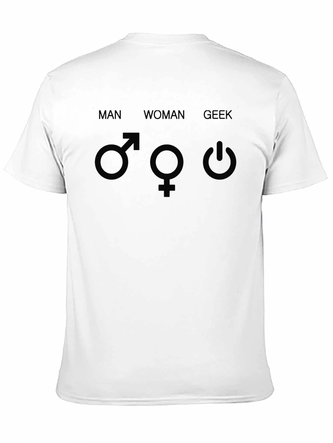 Man Woman Geek T-Shirt: Humorous Gender Tech Apparel
