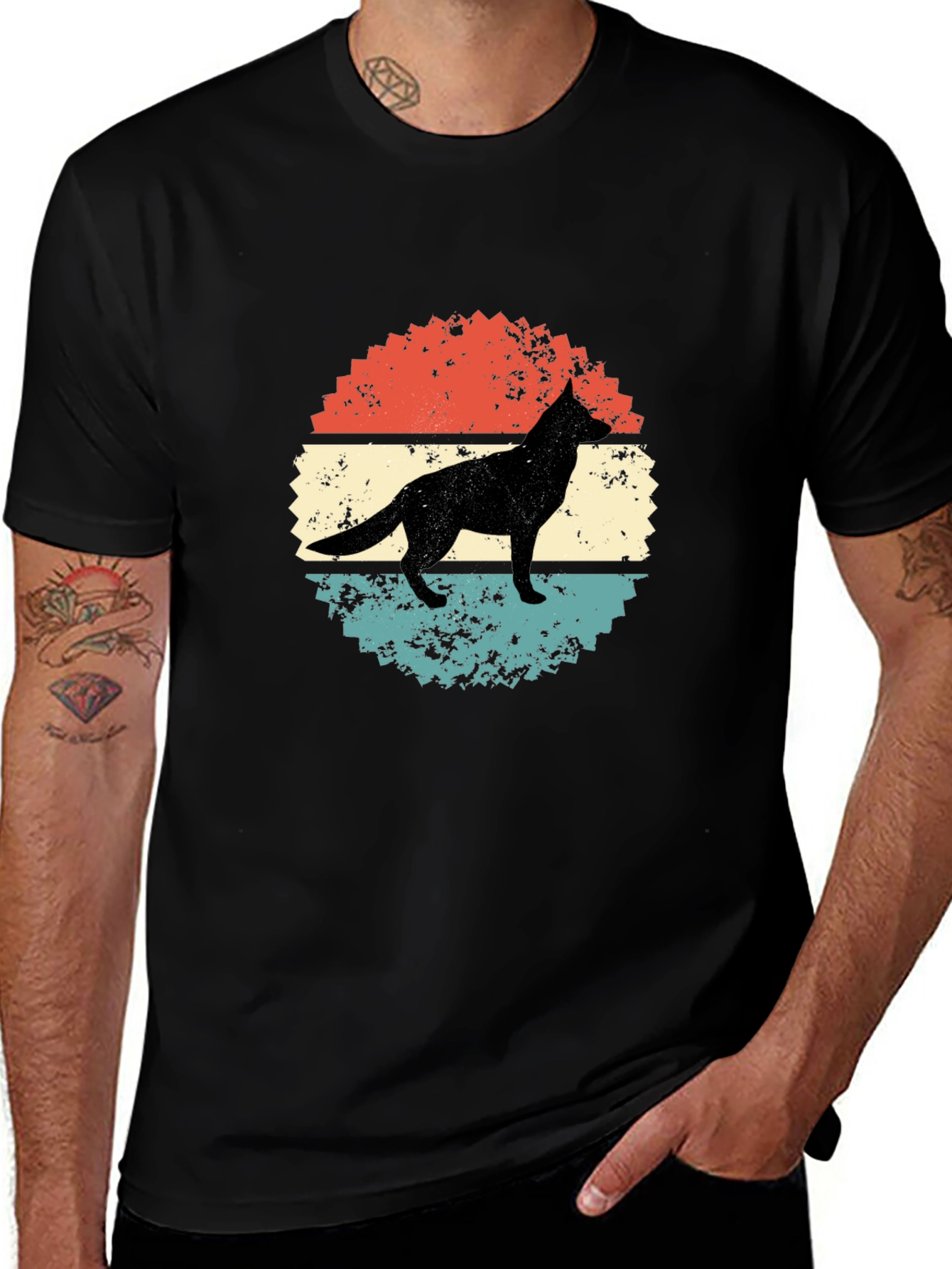 Retro Dog Silhouette Graphic Tee