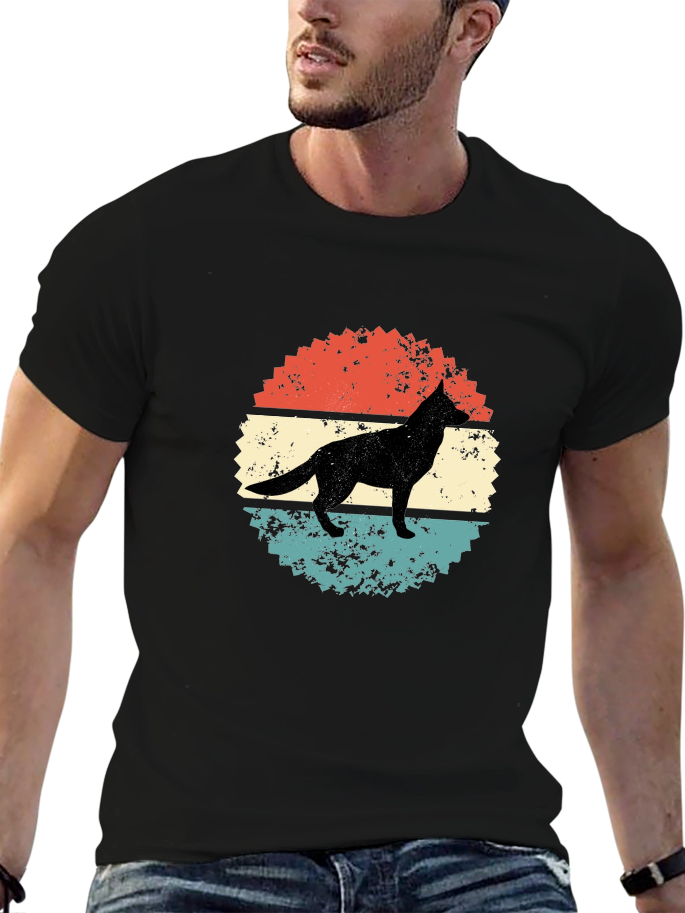 Retro Dog Silhouette Graphic Tee
