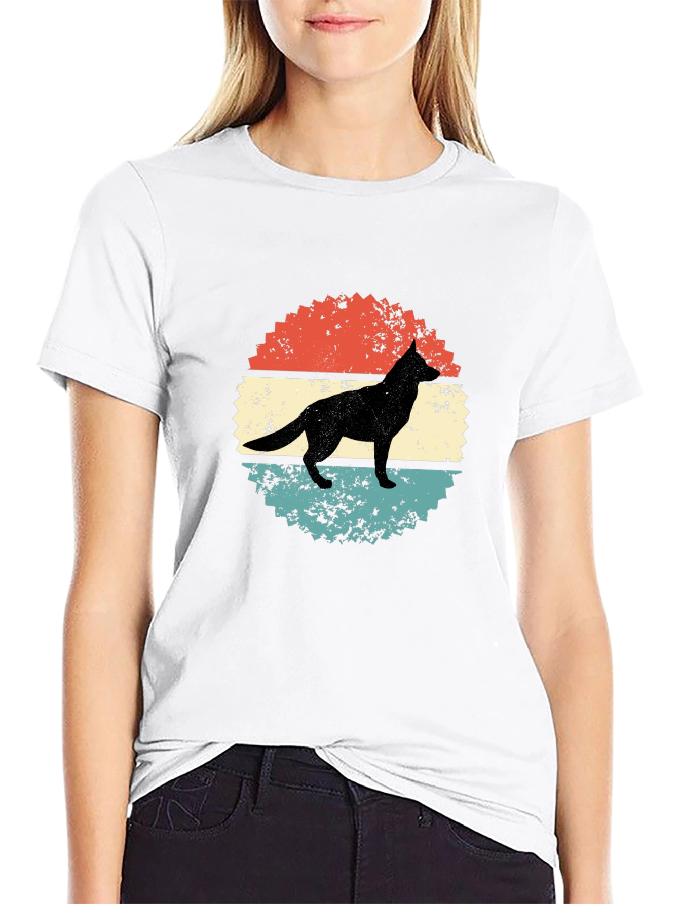 Retro Dog Silhouette Graphic Tee