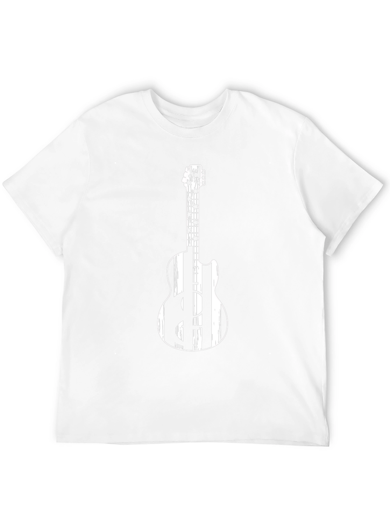 Guitar Graphic Tee - Black Crew Neck T-Shirt