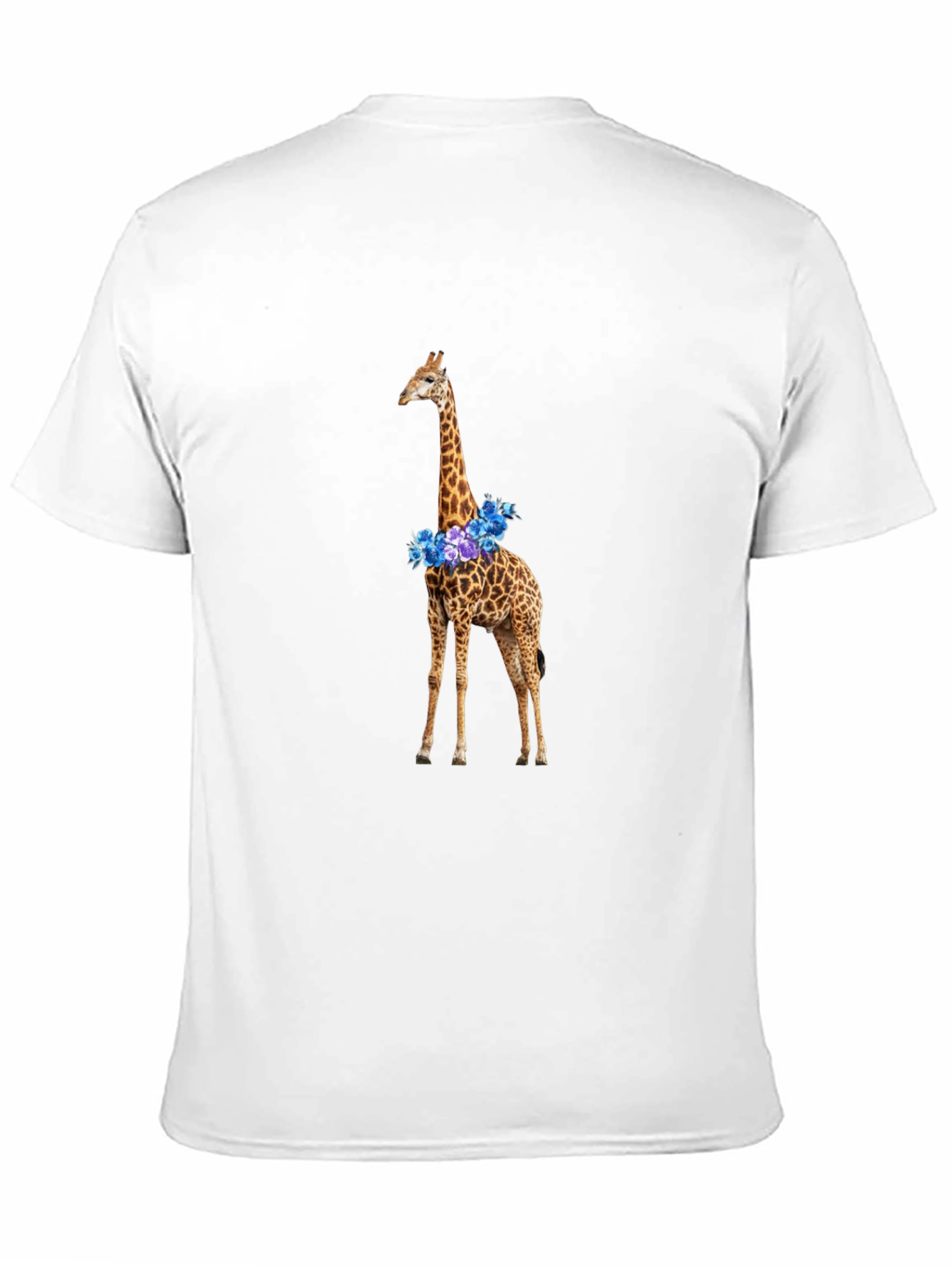 Floral Giraffe Graphic T-Shirt - Black Cotton Tee