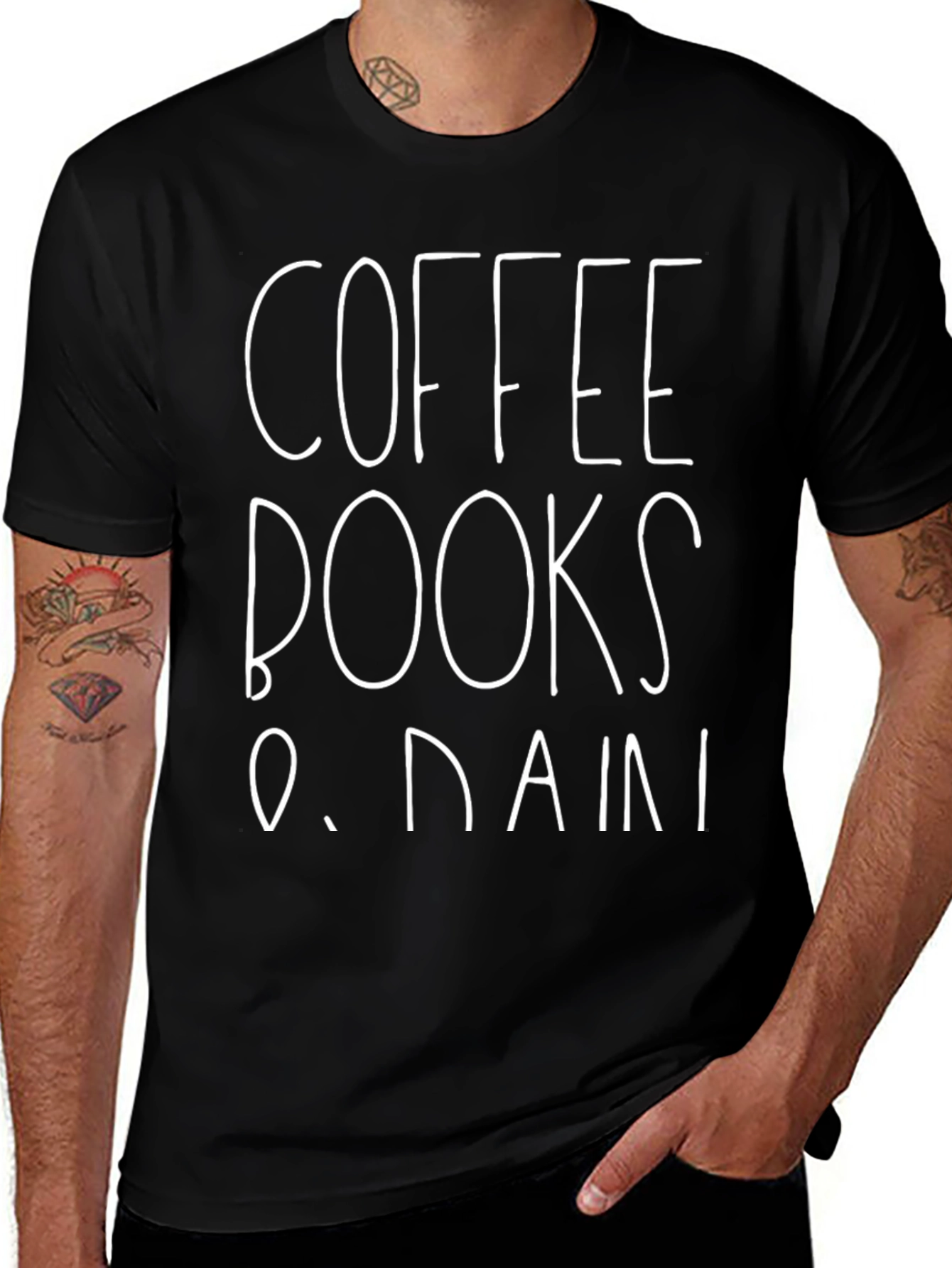 Coffee Books and Rain T-Shirt - Stylish Relaxed Fit