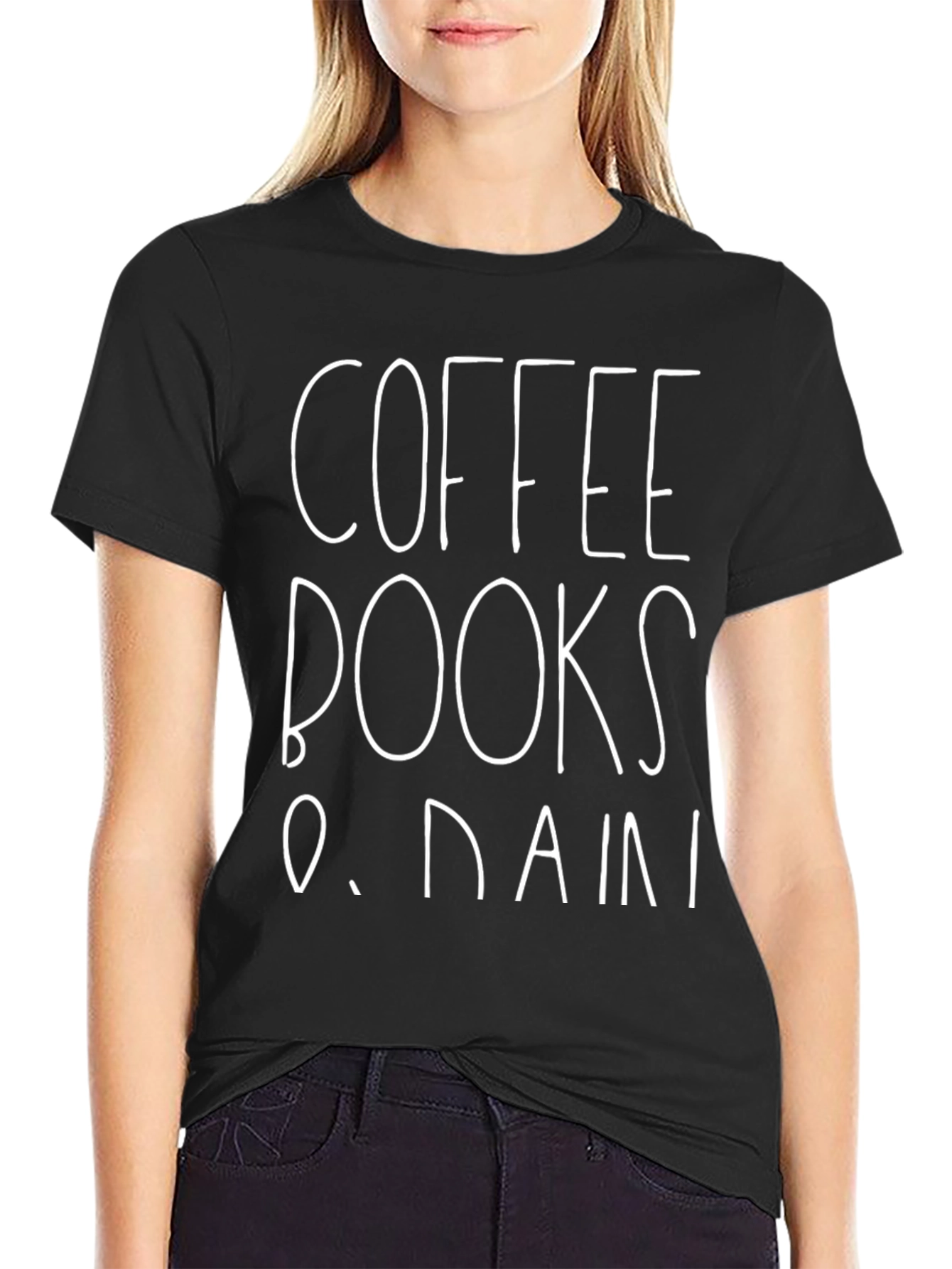 Coffee Books and Rain T-Shirt - Stylish Relaxed Fit