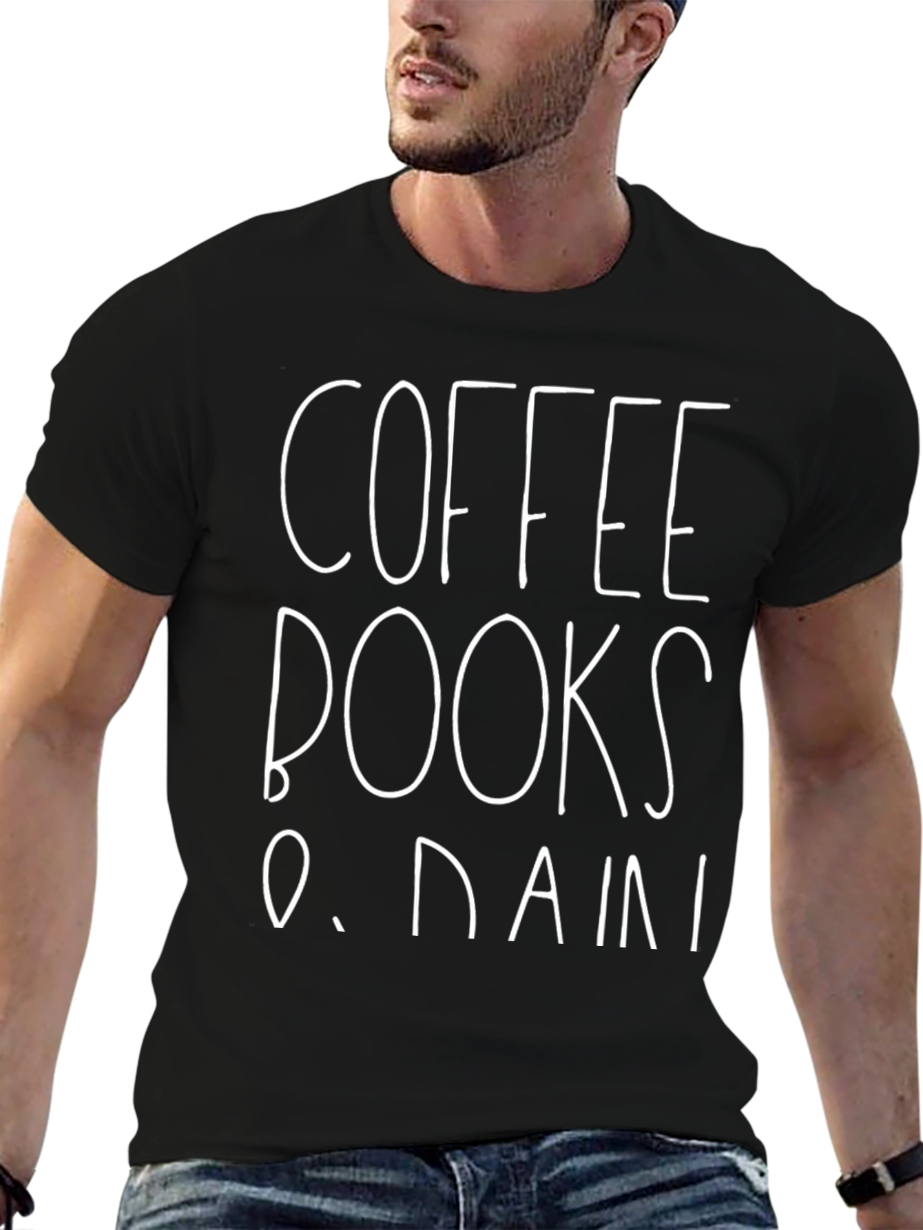Coffee Books and Rain T-Shirt - Stylish Relaxed Fit