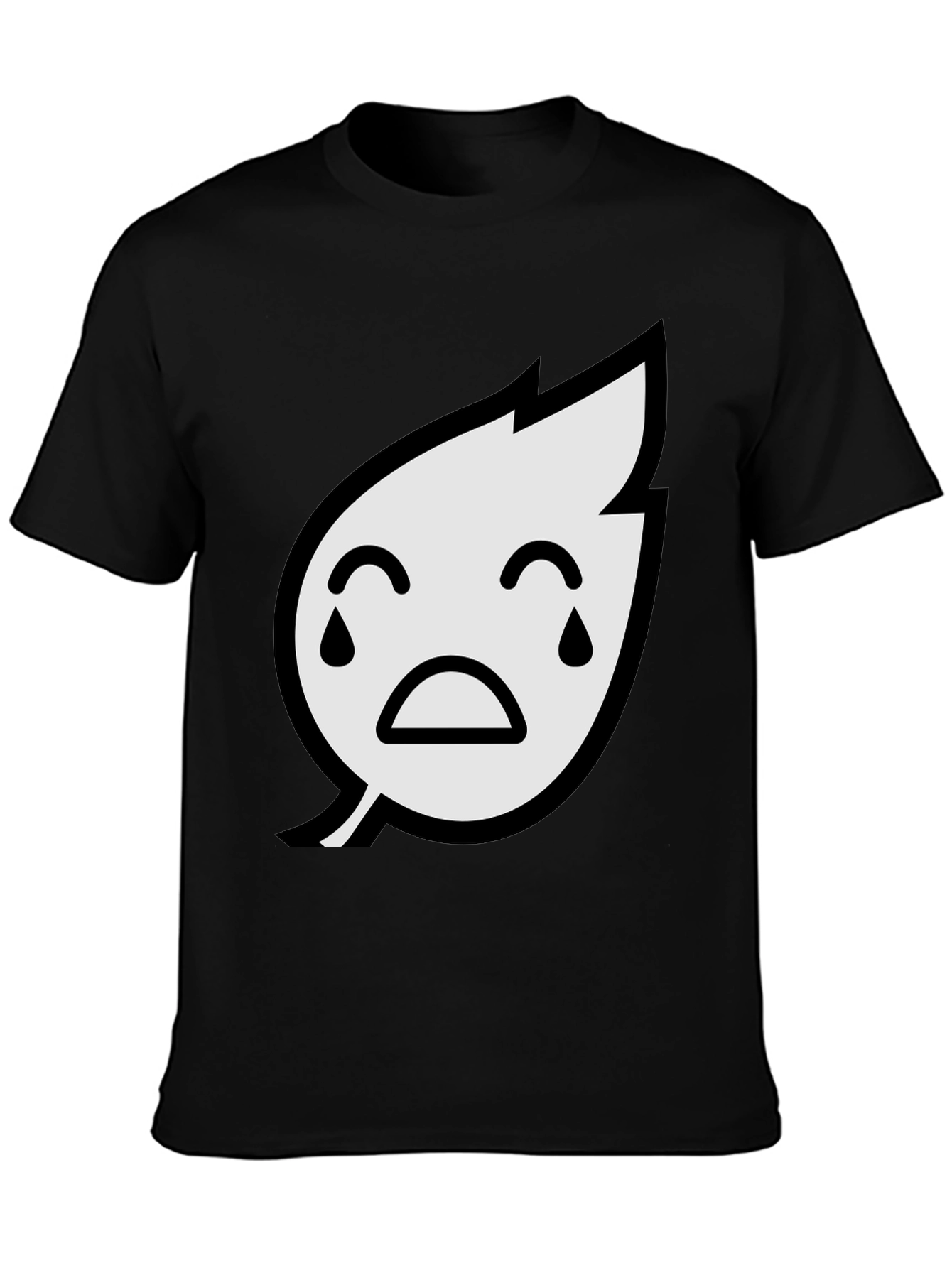 Sad Leaf Graphic Tee - Unisex Black T-Shirt