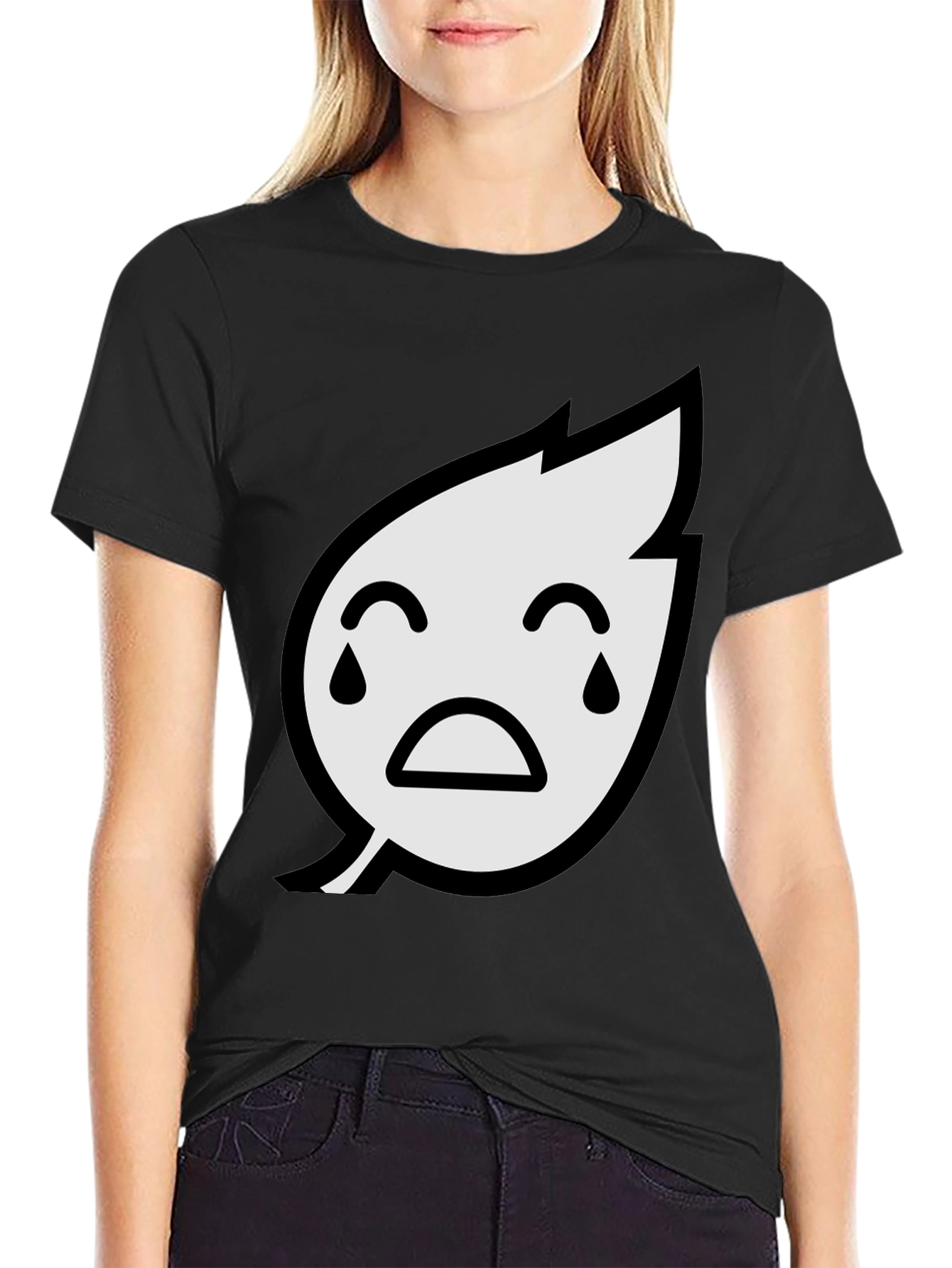 Sad Leaf Graphic Tee - Unisex Black T-Shirt