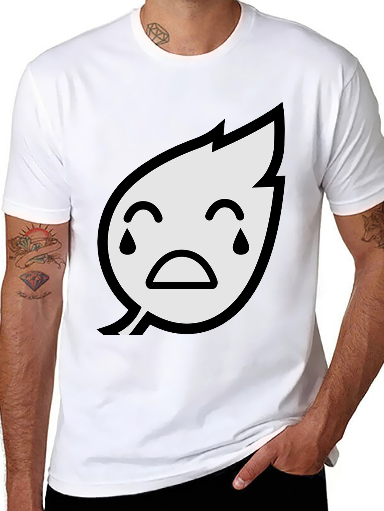 Sad Leaf Graphic Tee - Unisex Black T-Shirt