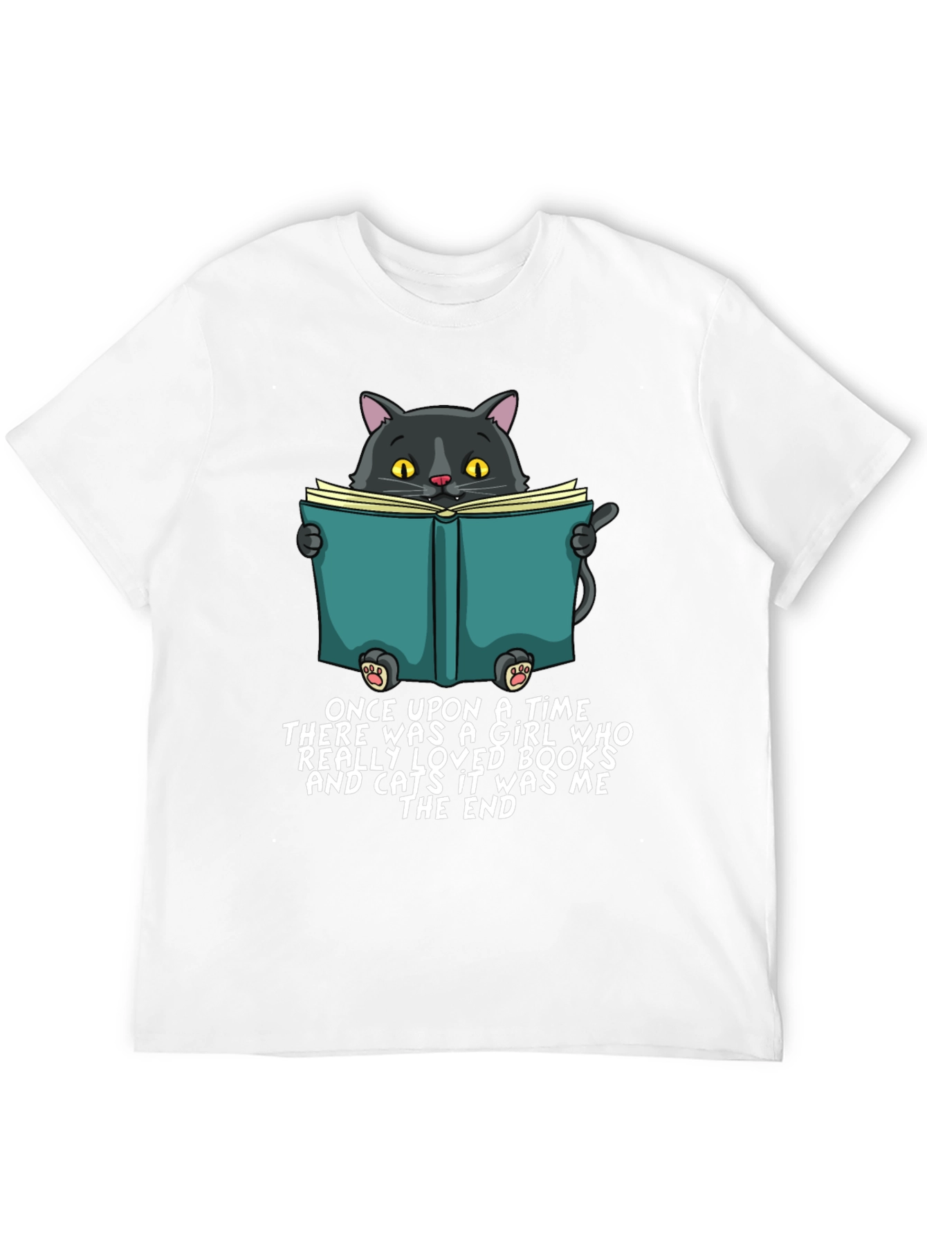 Cat Reading Book T-Shirt - Once Upon a Time