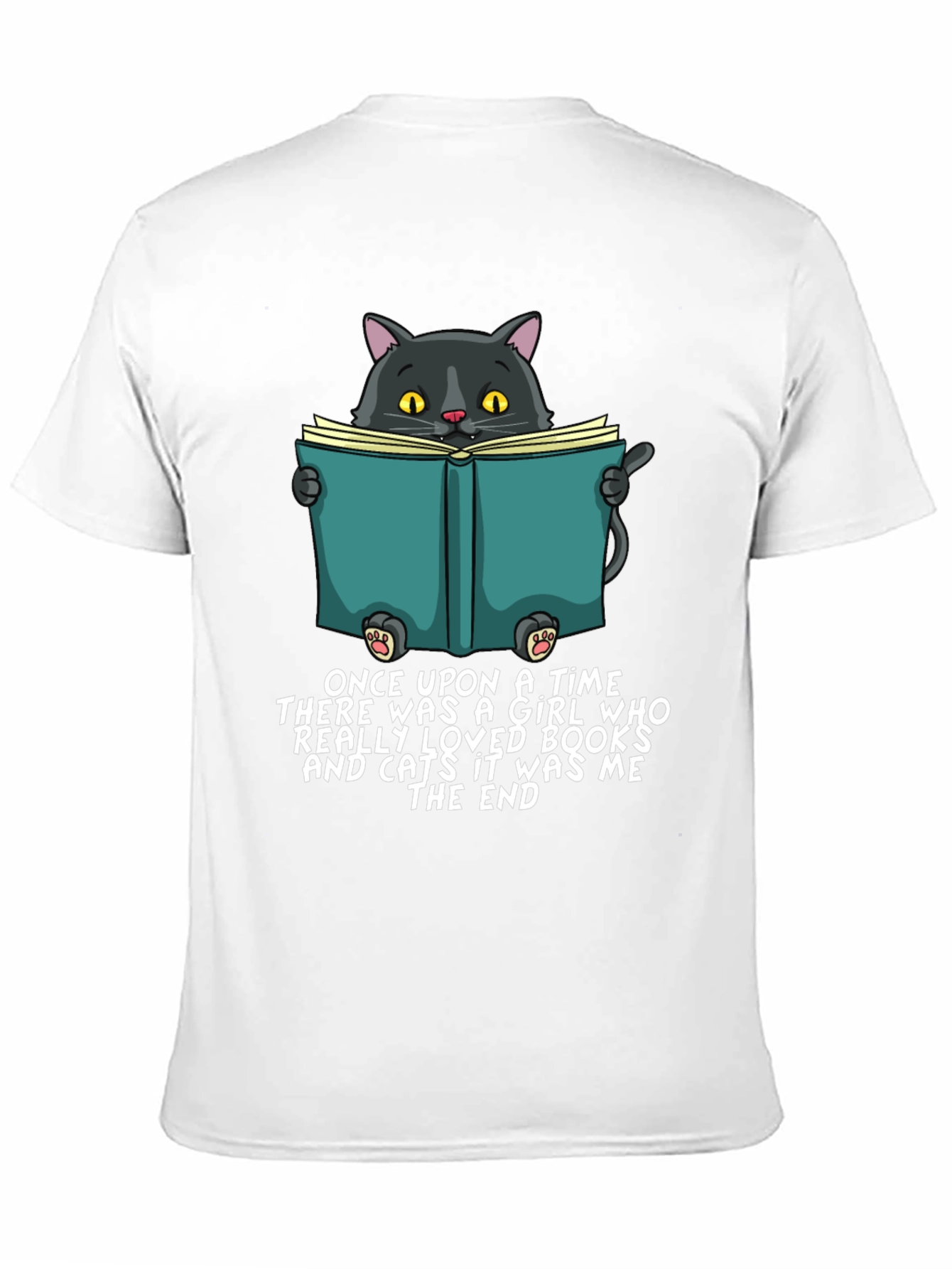 Cat Reading Book T-Shirt - Once Upon a Time