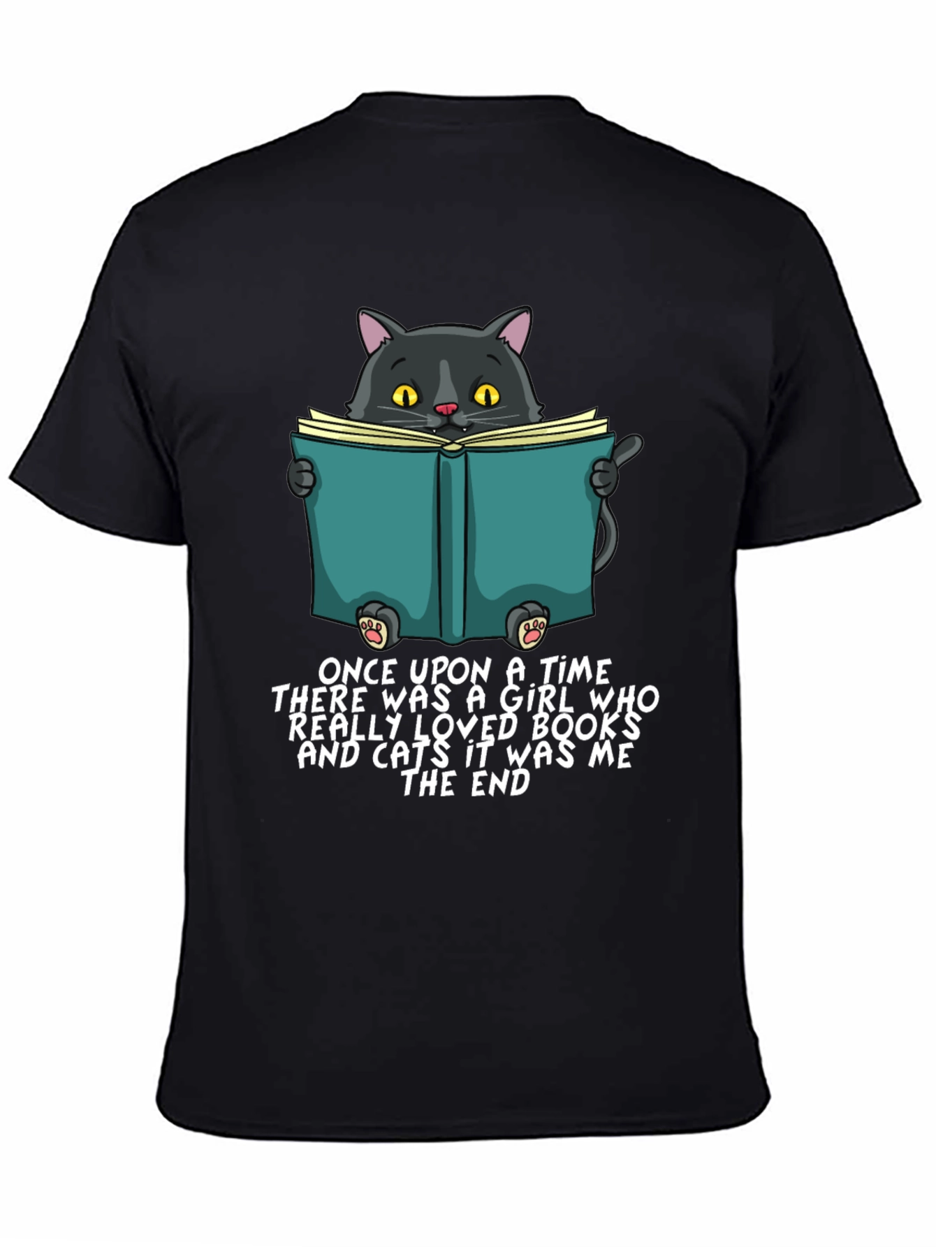 Cat Reading Book T-Shirt - Once Upon a Time