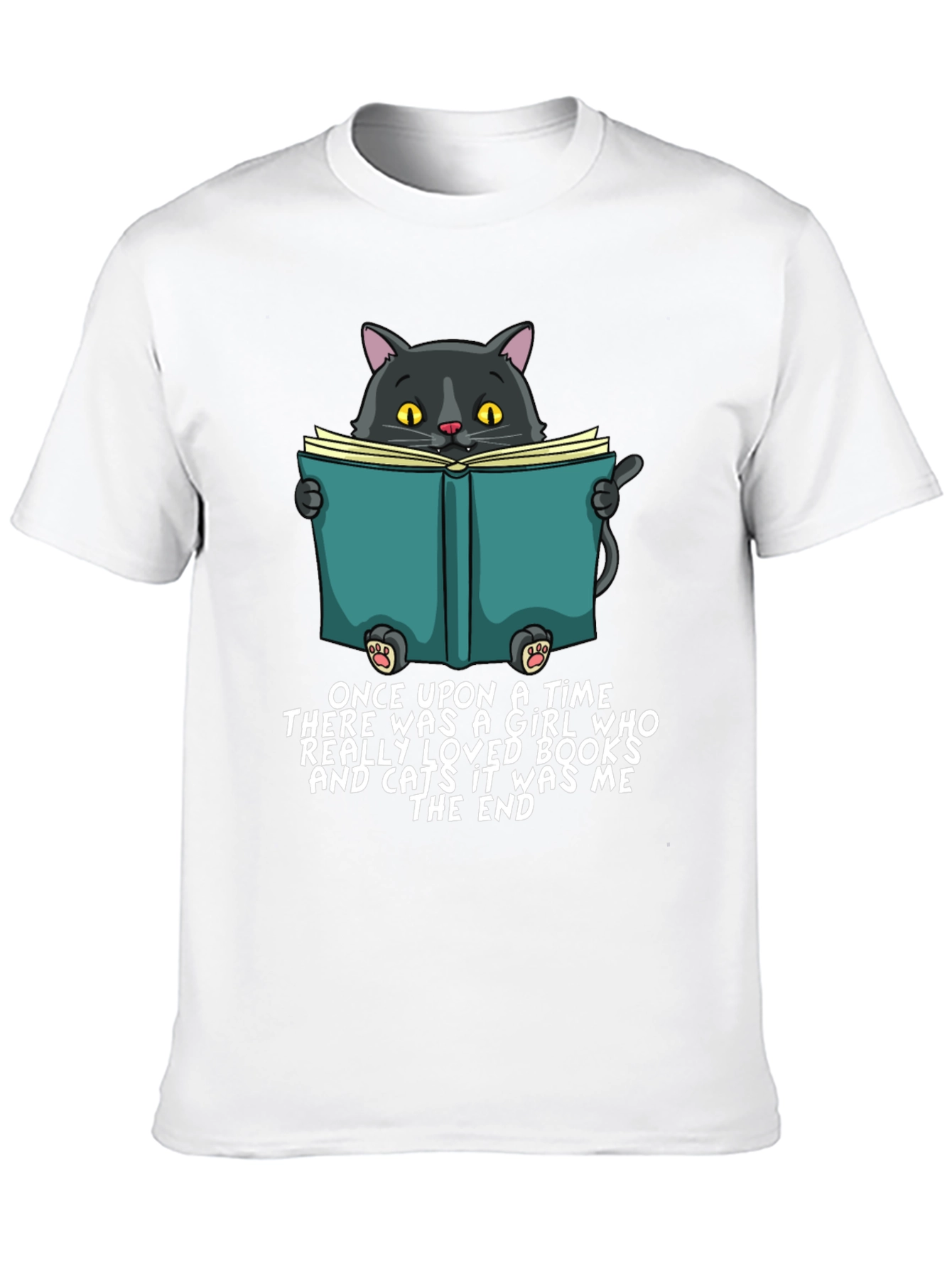 Cat Reading Book T-Shirt - Once Upon a Time