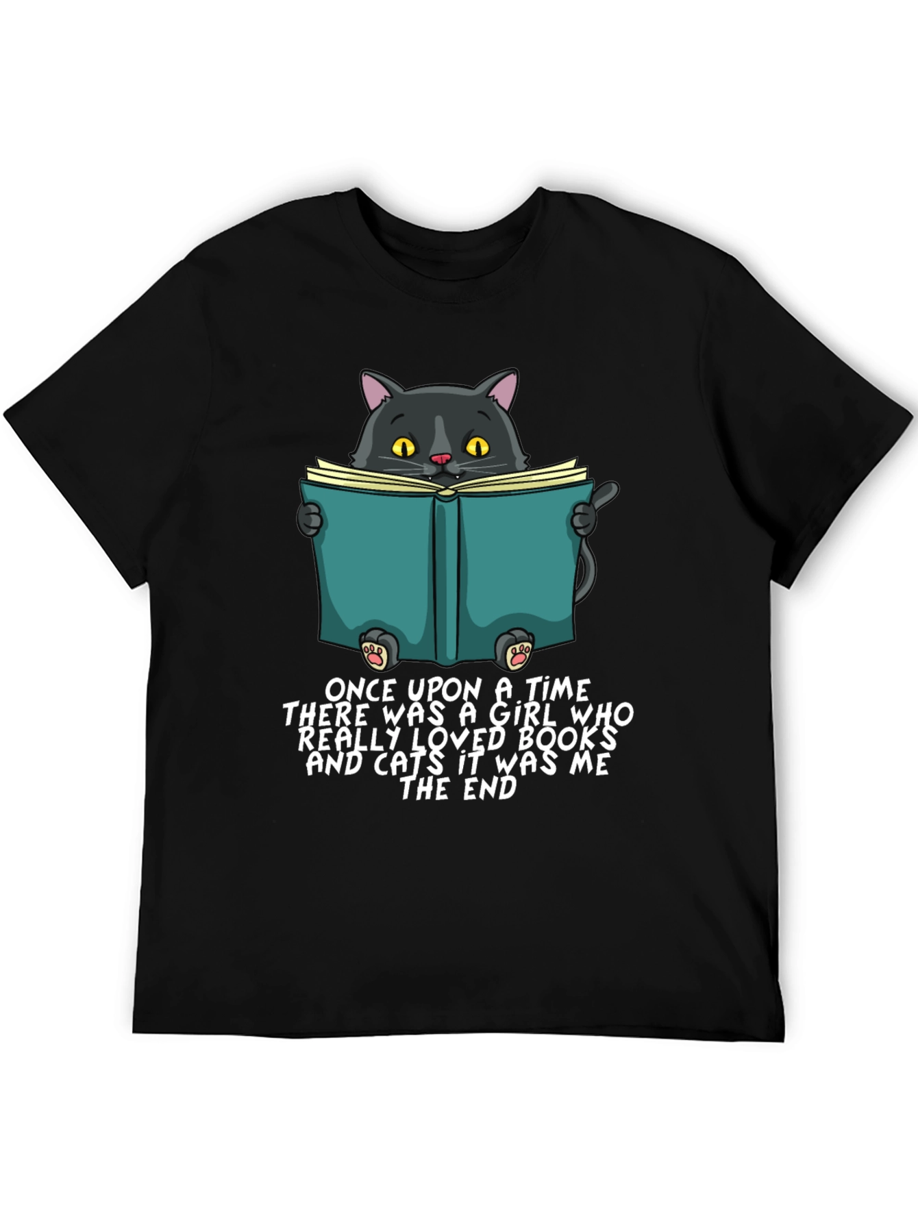 Cat Reading Book T-Shirt - Once Upon a Time