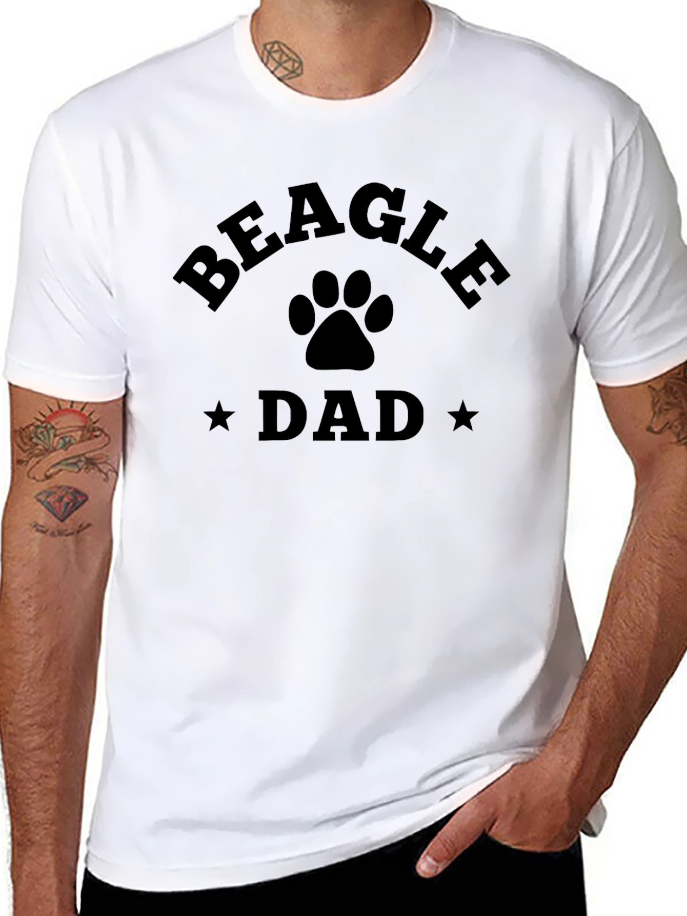 Beagle Dad T-Shirt - Dog Paw Graphic Tee