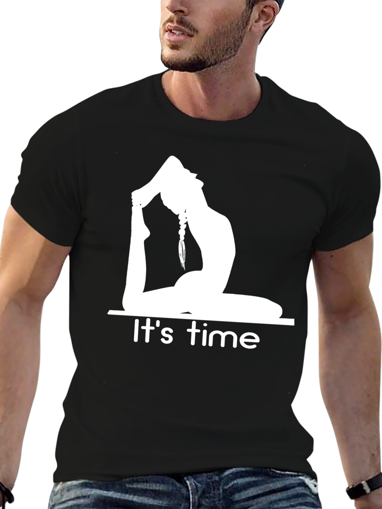Yoga Time T-Shirt - Black Cotton Blend