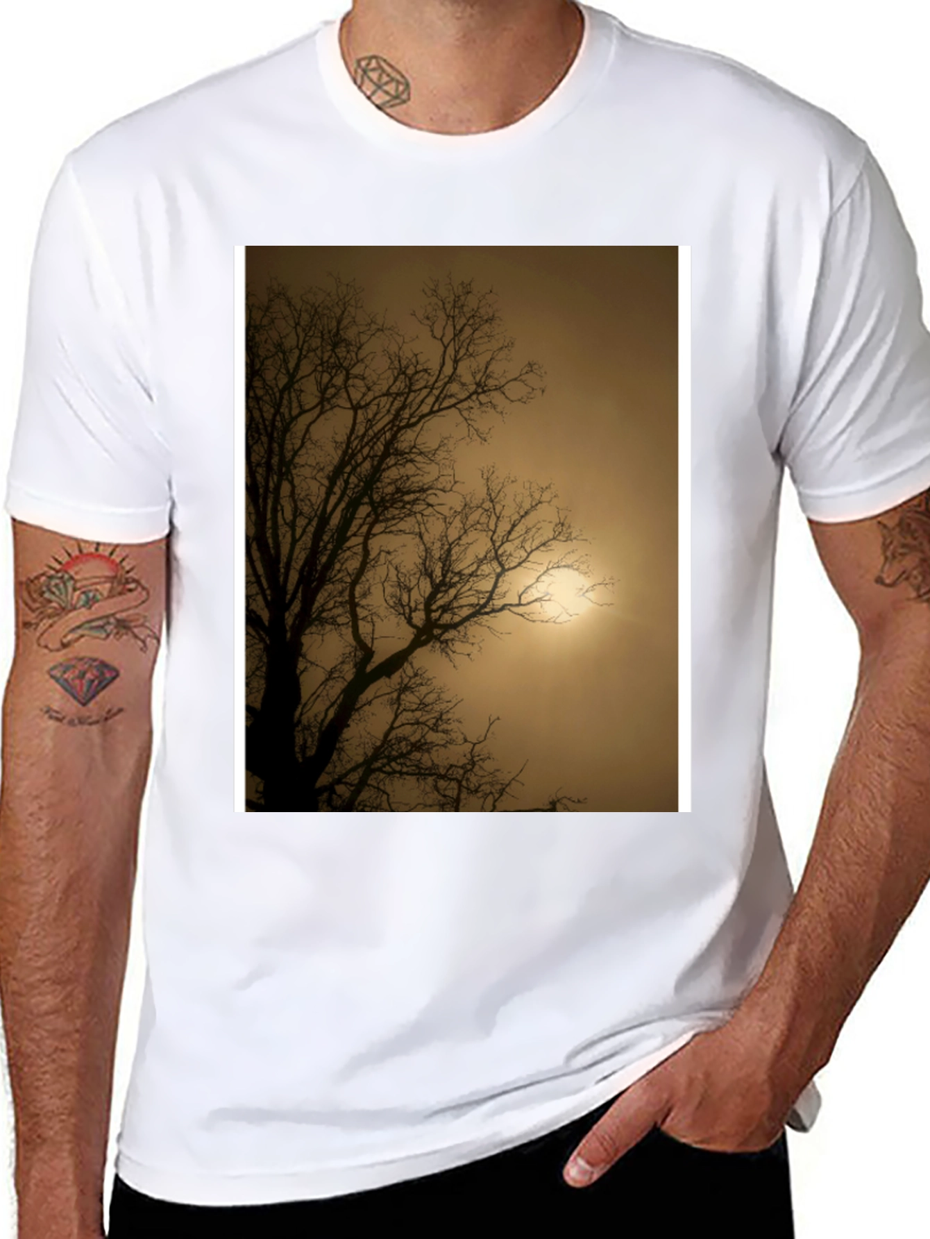 Eerie Tree Graphic Tee - Stylish Black Shirt