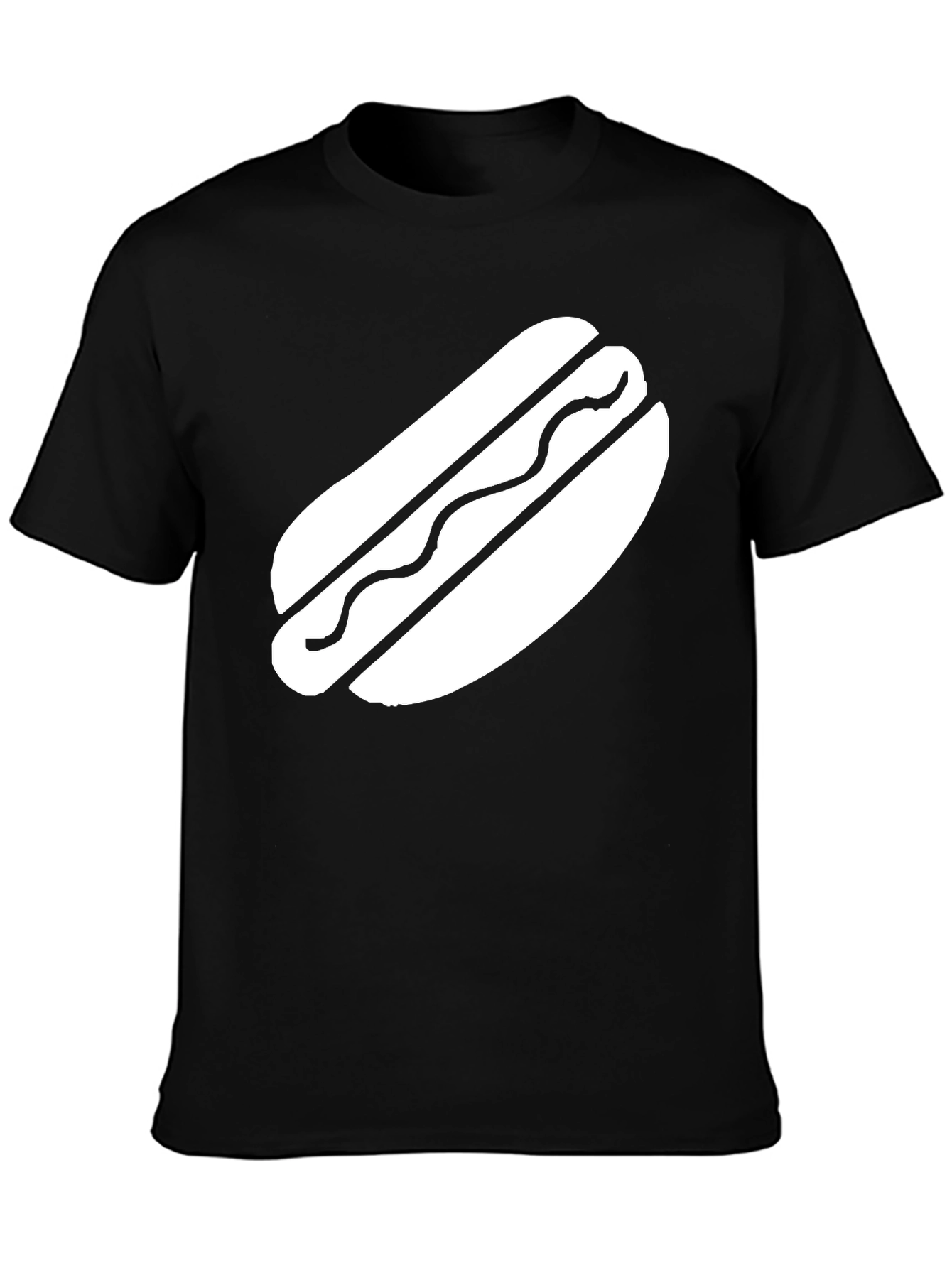 Hot Dog Graphic Black T-Shirt - Casual Comfort