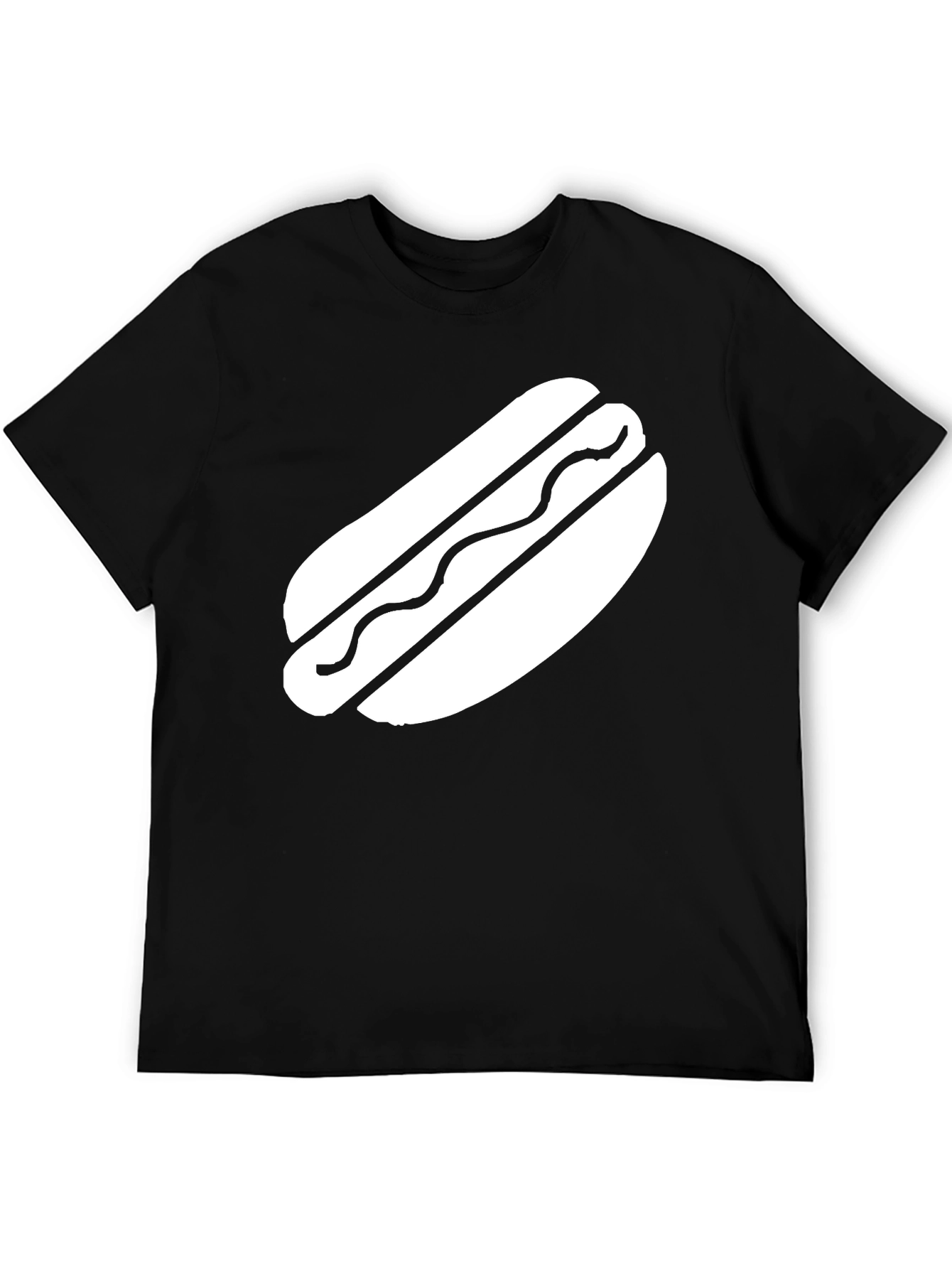 Hot Dog Graphic Black T-Shirt - Casual Comfort