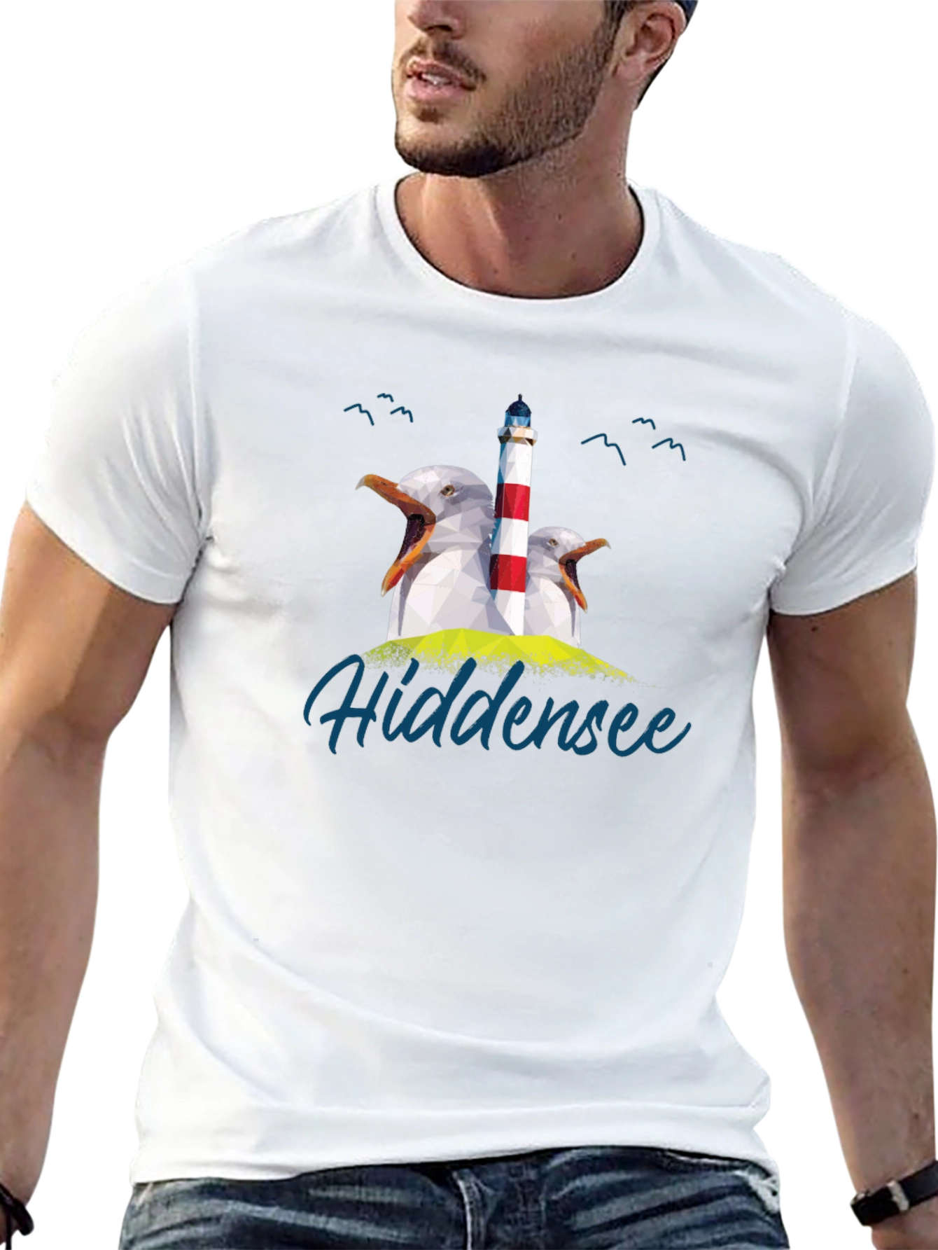 Hidden Sea Seagull Lighthouse Graphic Tee