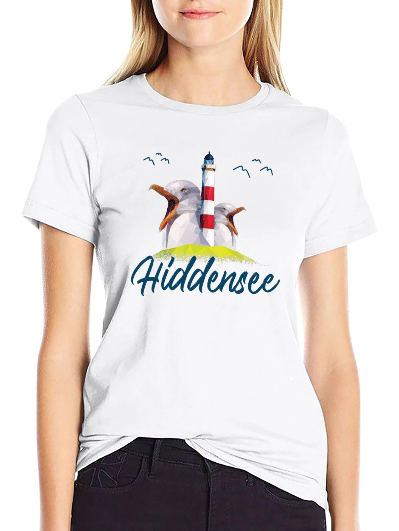 Hidden Sea Seagull Lighthouse Graphic Tee