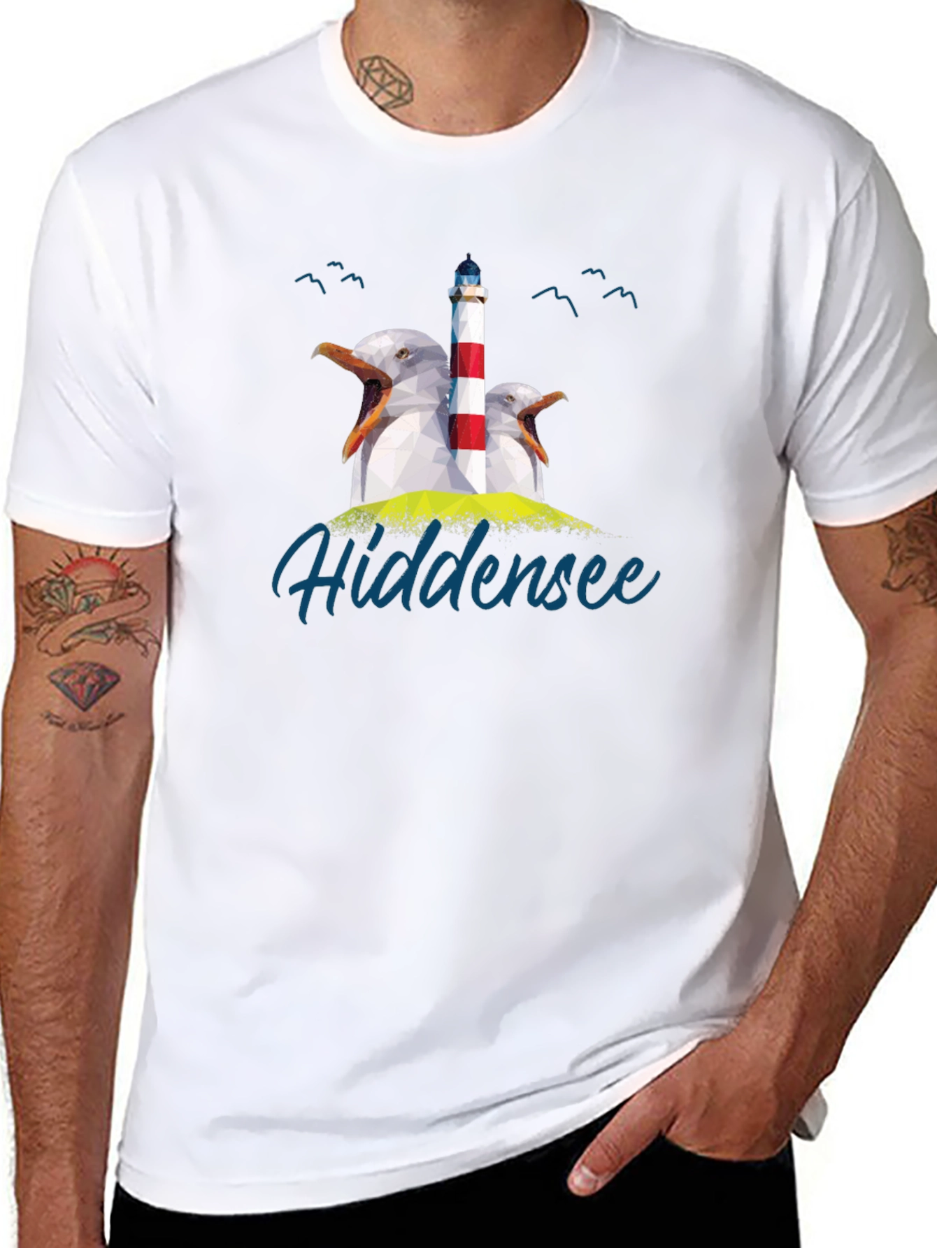 Hidden Sea Seagull Lighthouse Graphic Tee