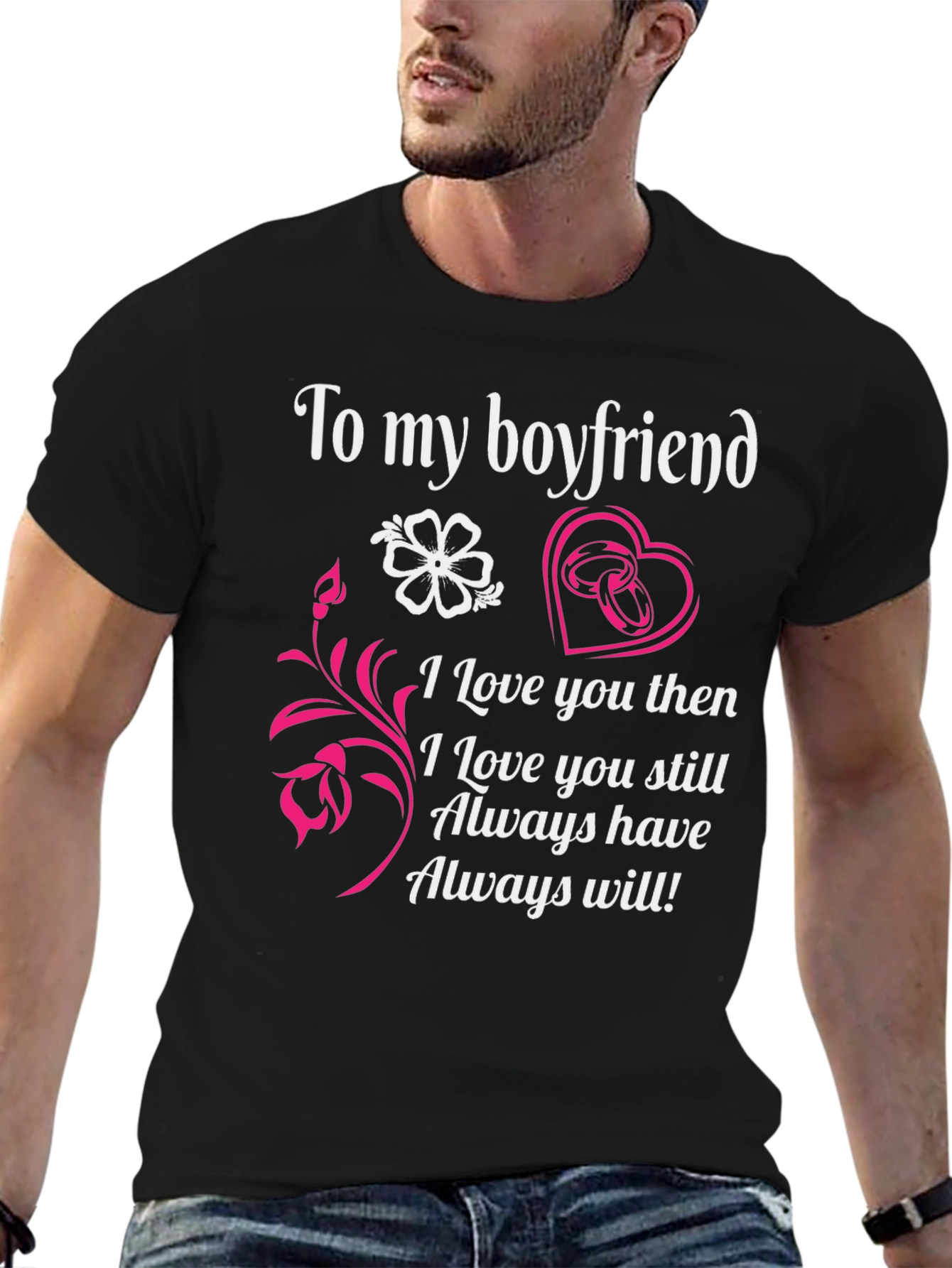 Boyfriend Tee: Forever Love Design