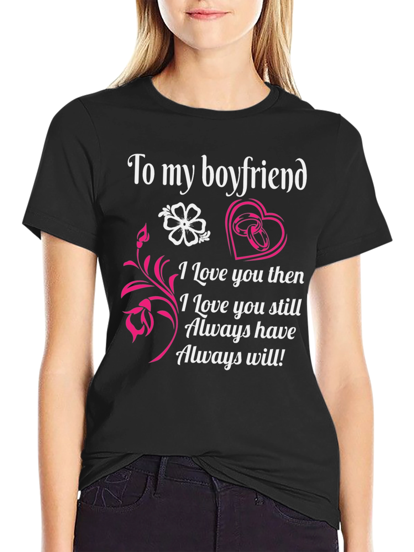 Boyfriend Tee: Forever Love Design