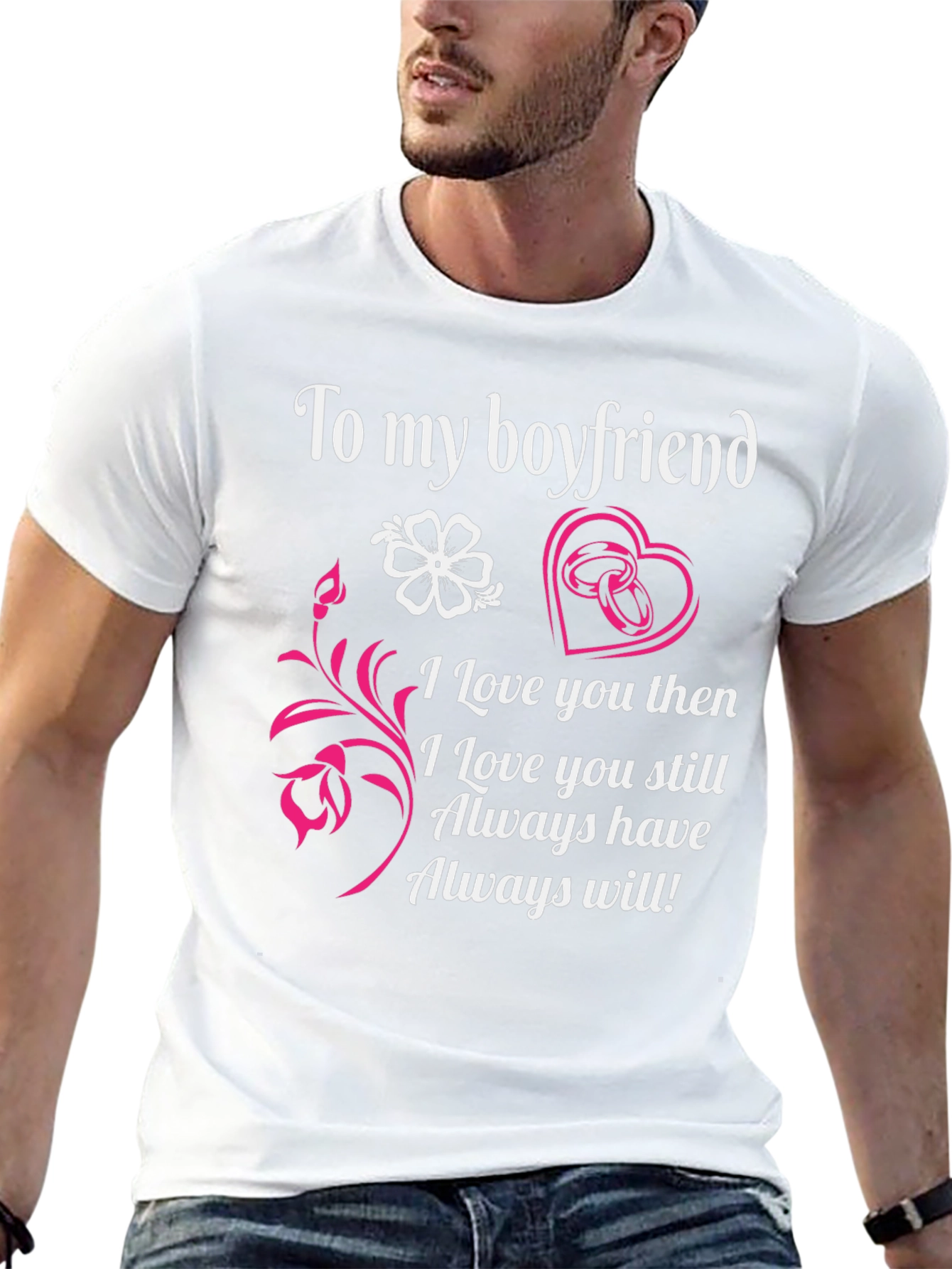 Boyfriend Tee: Forever Love Design